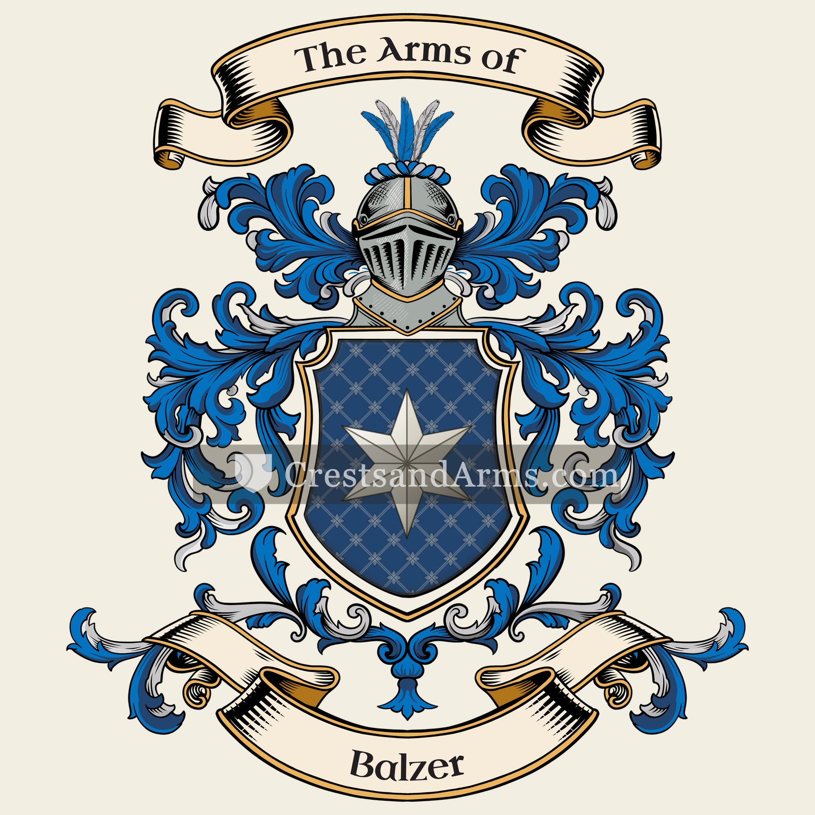 The Balzer coat of arms, drawn from the recorded blazon