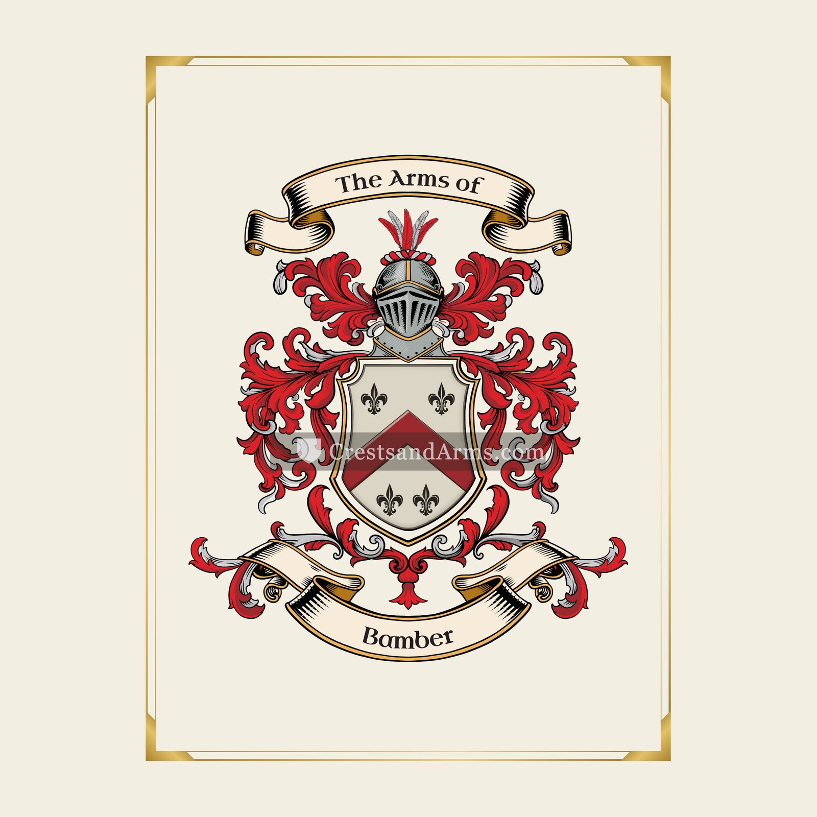 With gold border