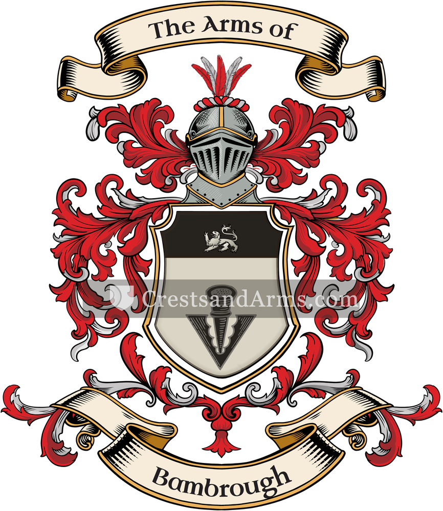 The Bambrough coat of arms, drawn from the recorded blazon