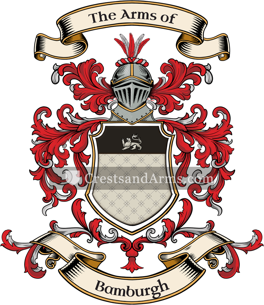 The Bamburgh coat of arms, drawn from the recorded blazon