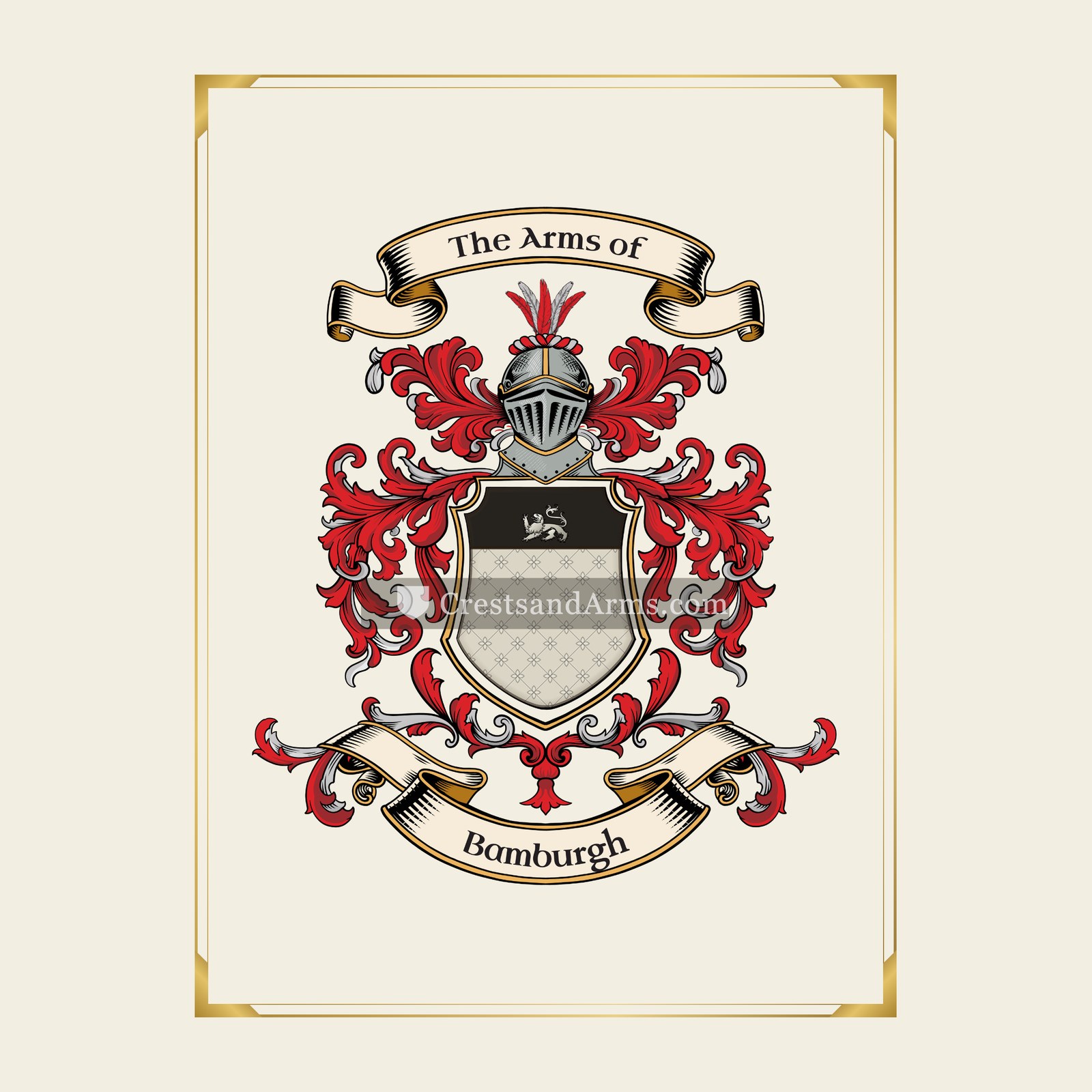 With gold border