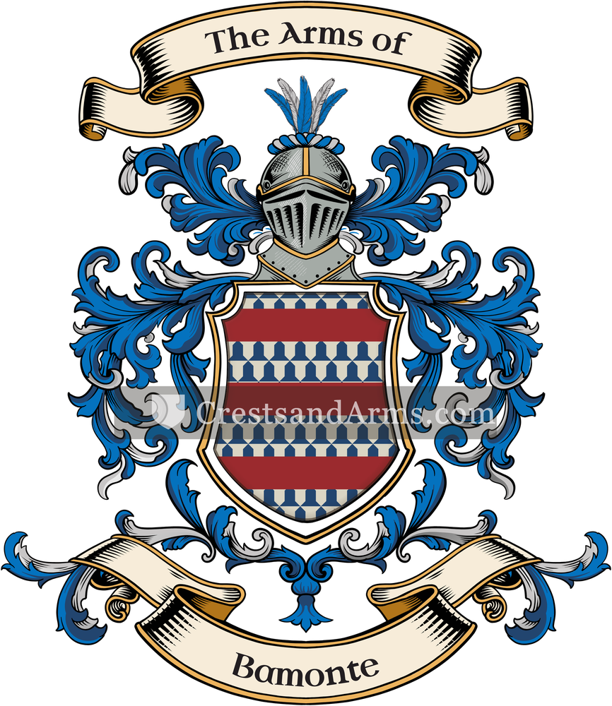 The Bamonte coat of arms, drawn from the recorded blazon