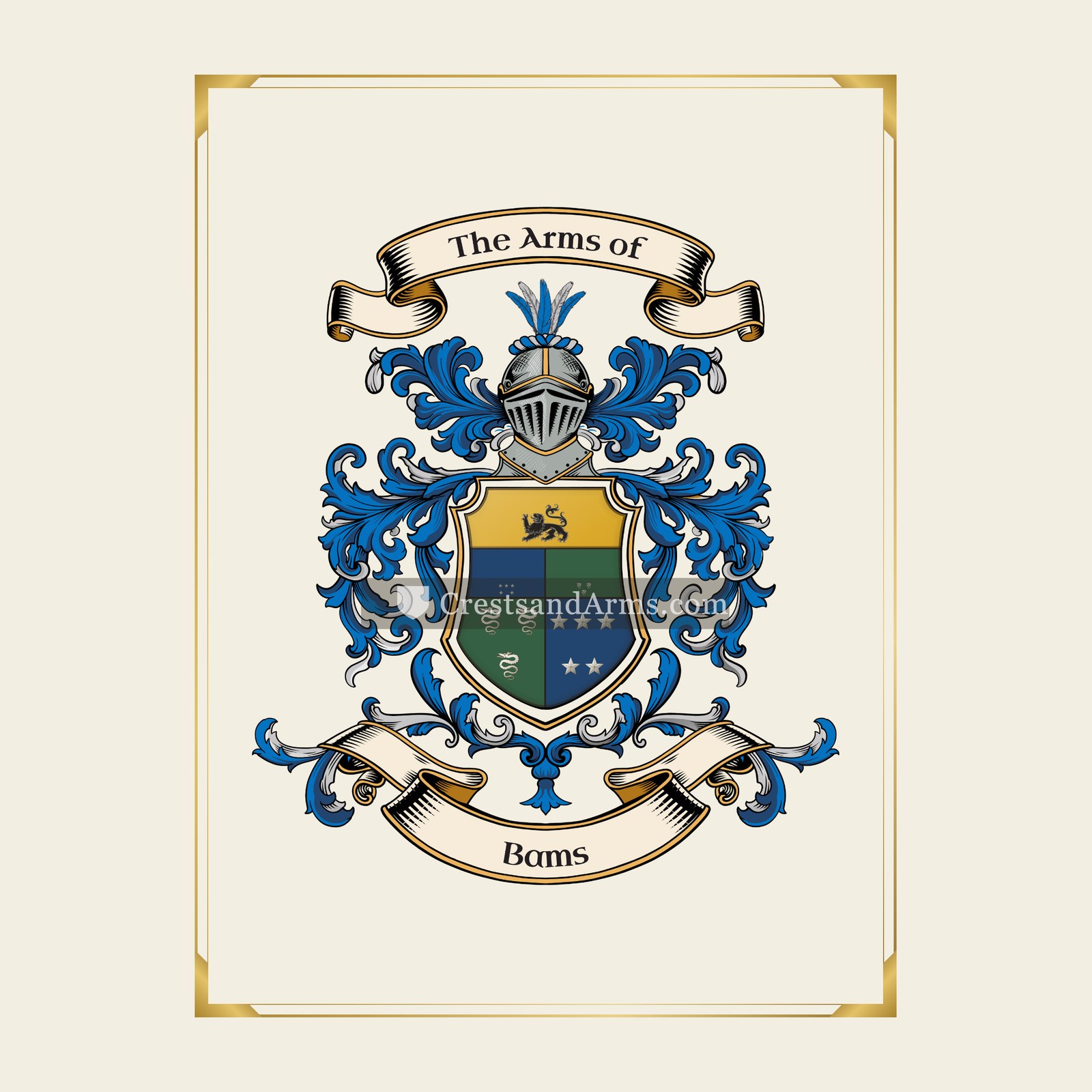 With gold border
