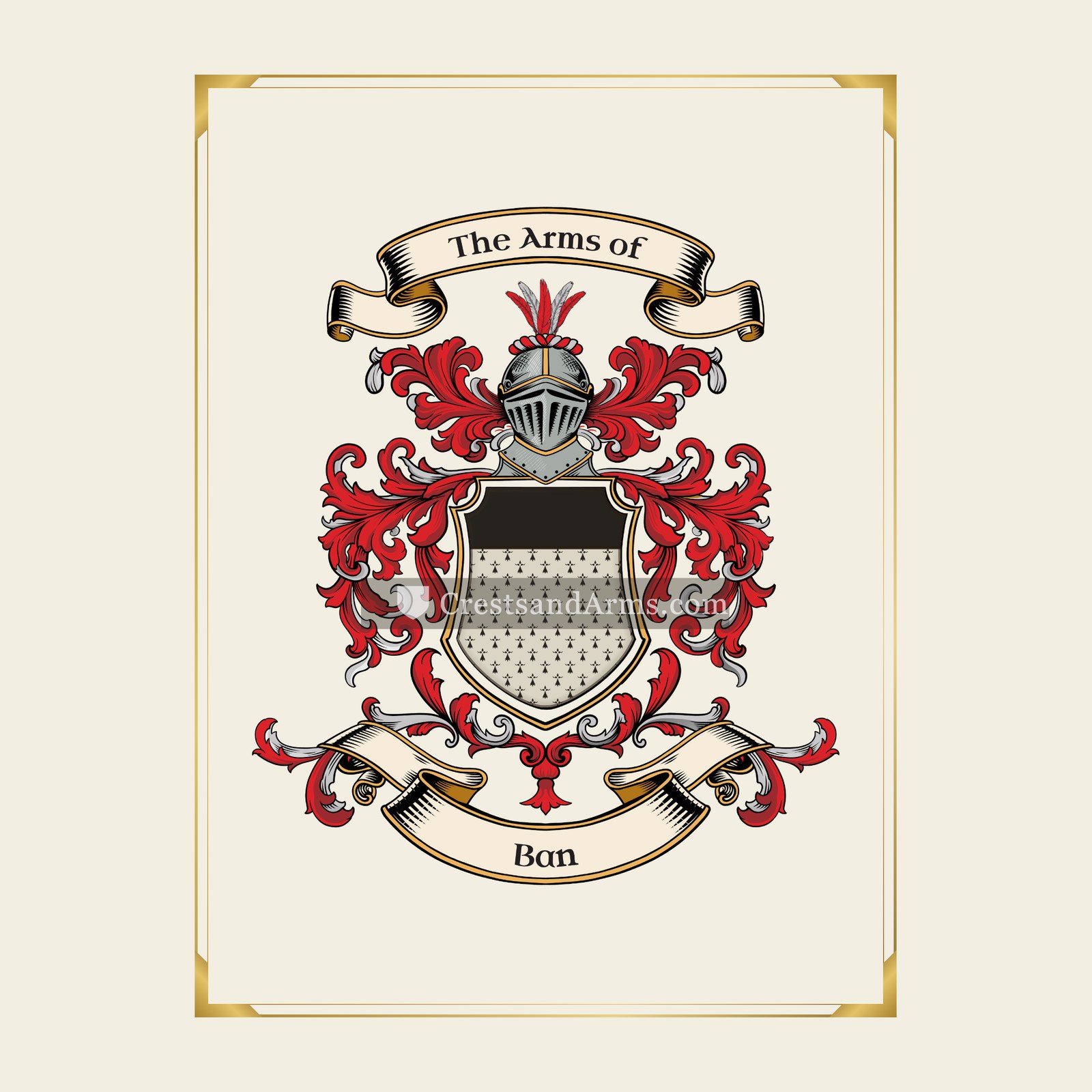 With gold border