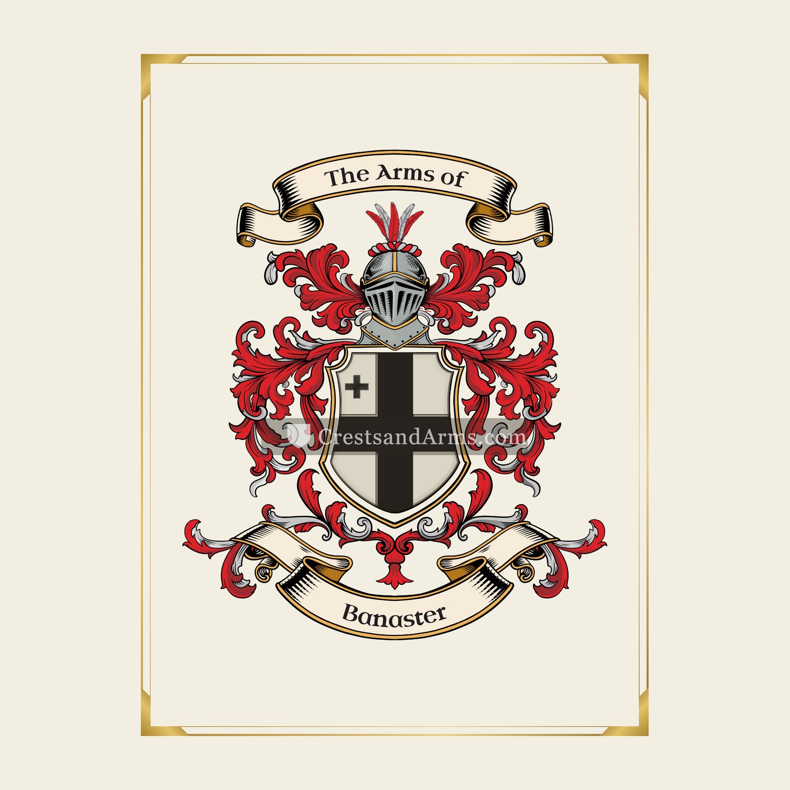 With gold border