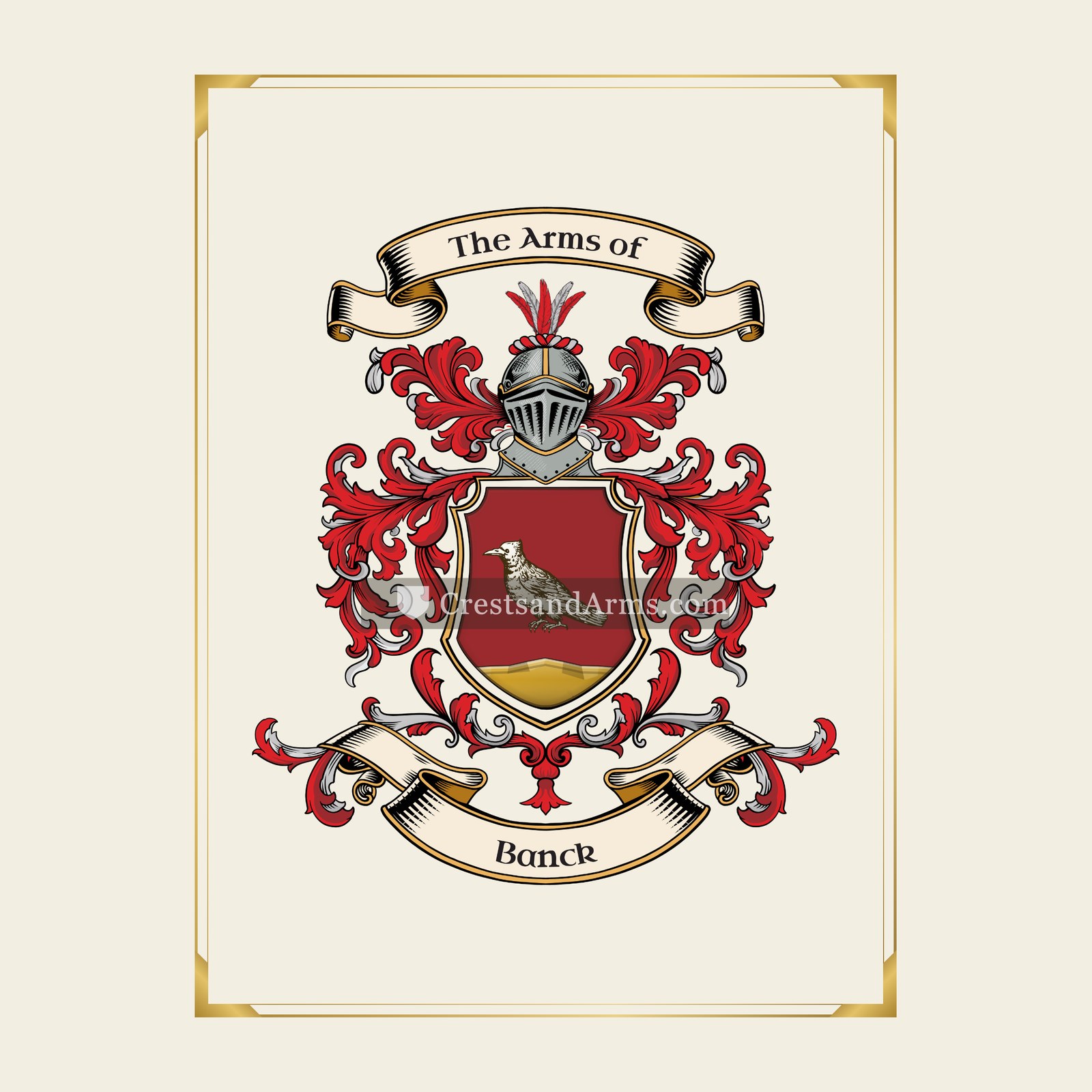 With gold border