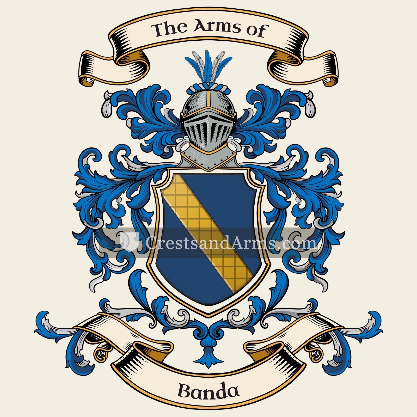 The Banda coat of arms, drawn from the recorded blazon