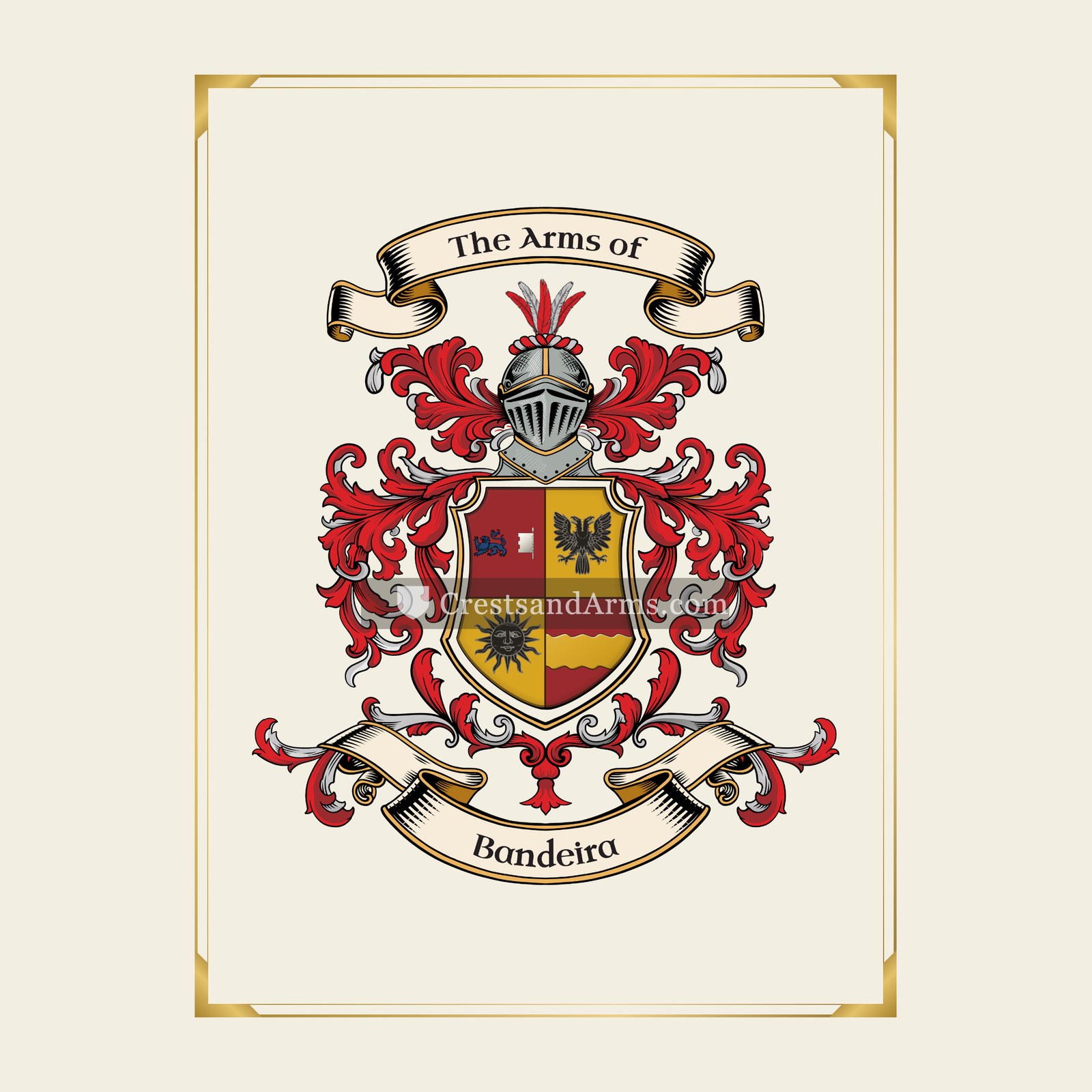 With gold border