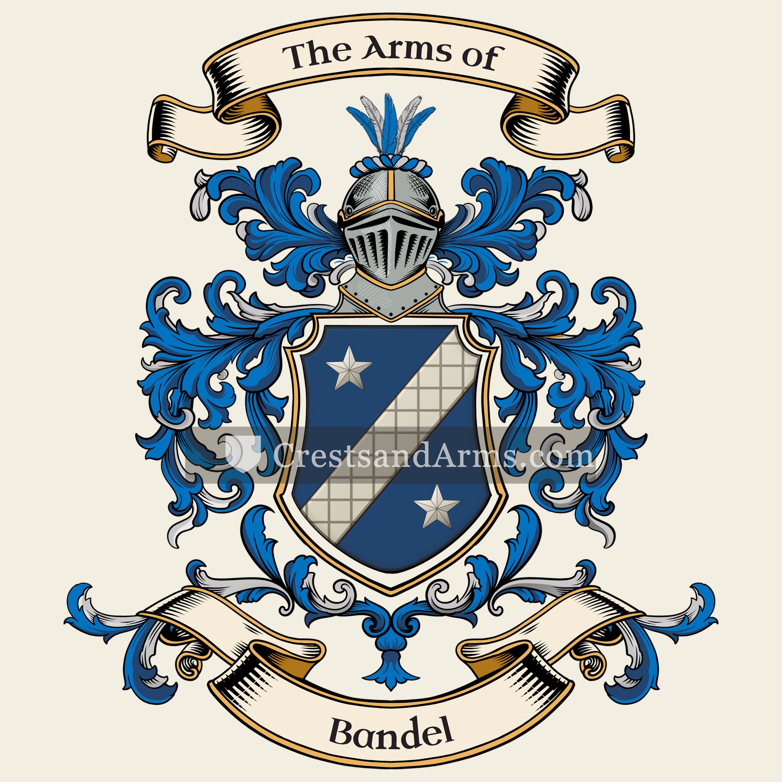 The Bandel coat of arms, drawn from the recorded blazon