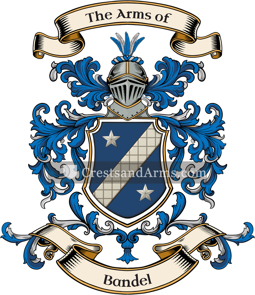 The Bandel coat of arms, drawn from the recorded blazon
