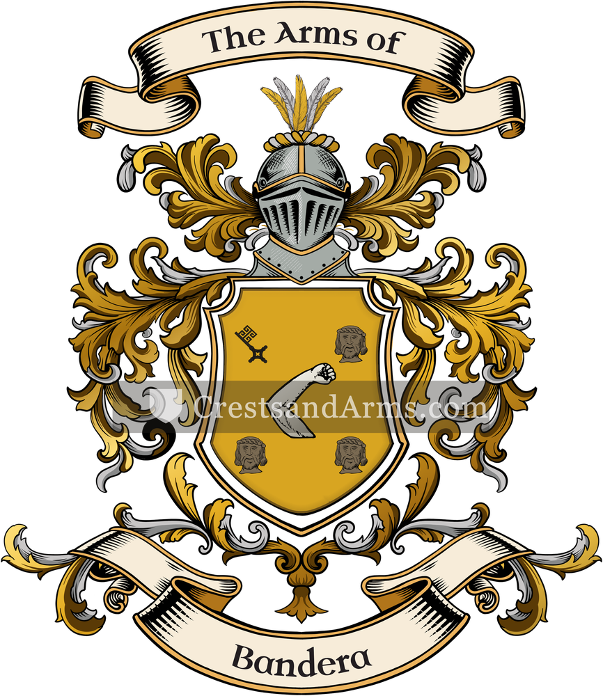 The Bandera coat of arms, drawn from the recorded blazon