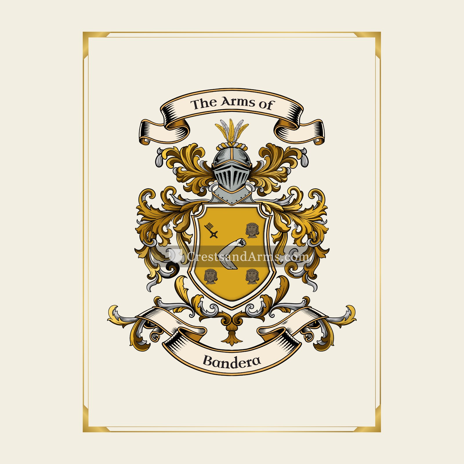 With gold border