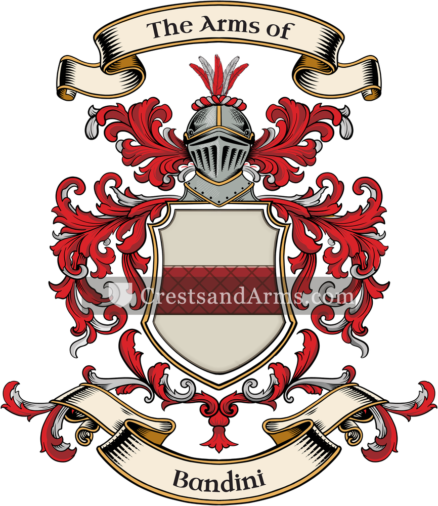 The Bandini coat of arms, drawn from the recorded blazon