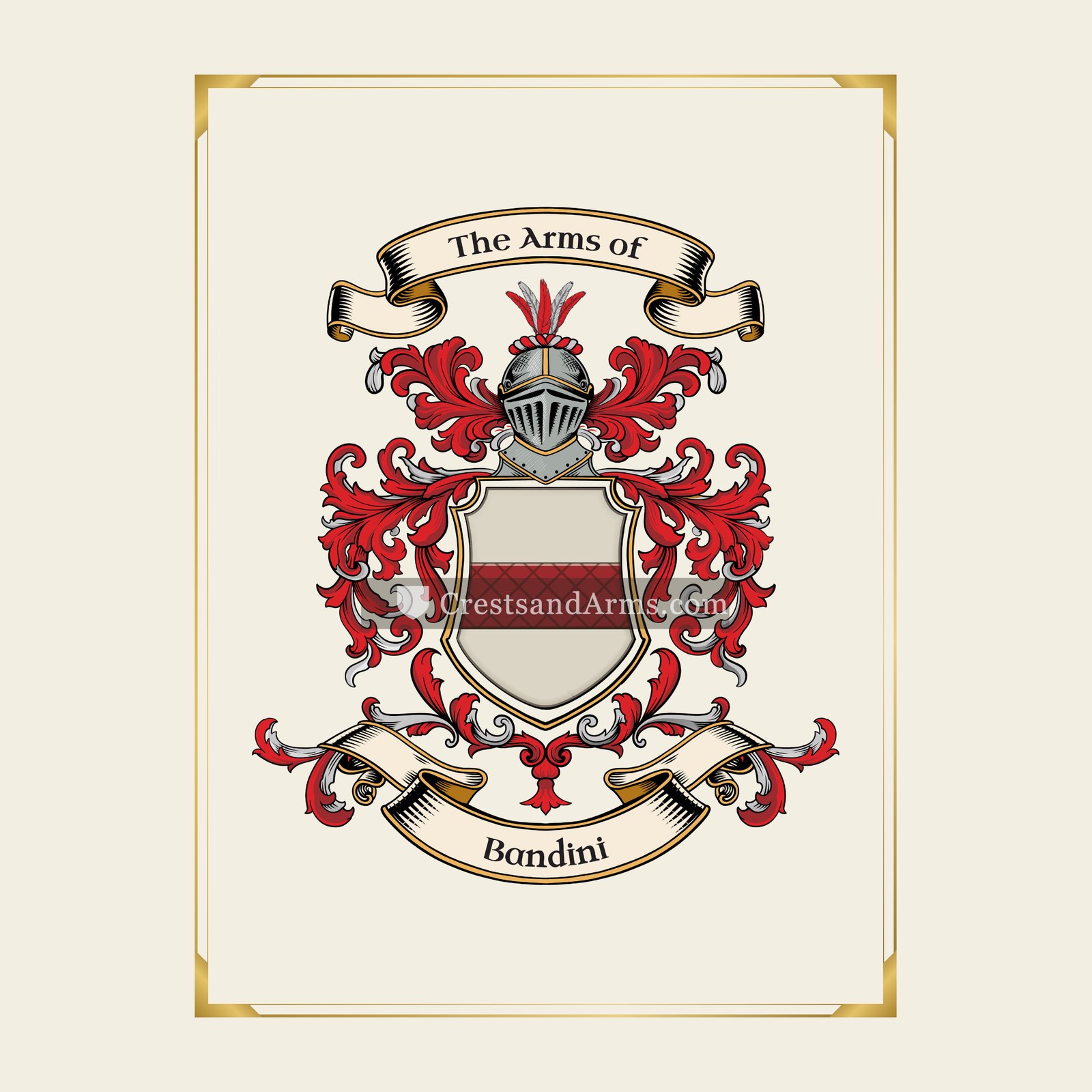 With gold border