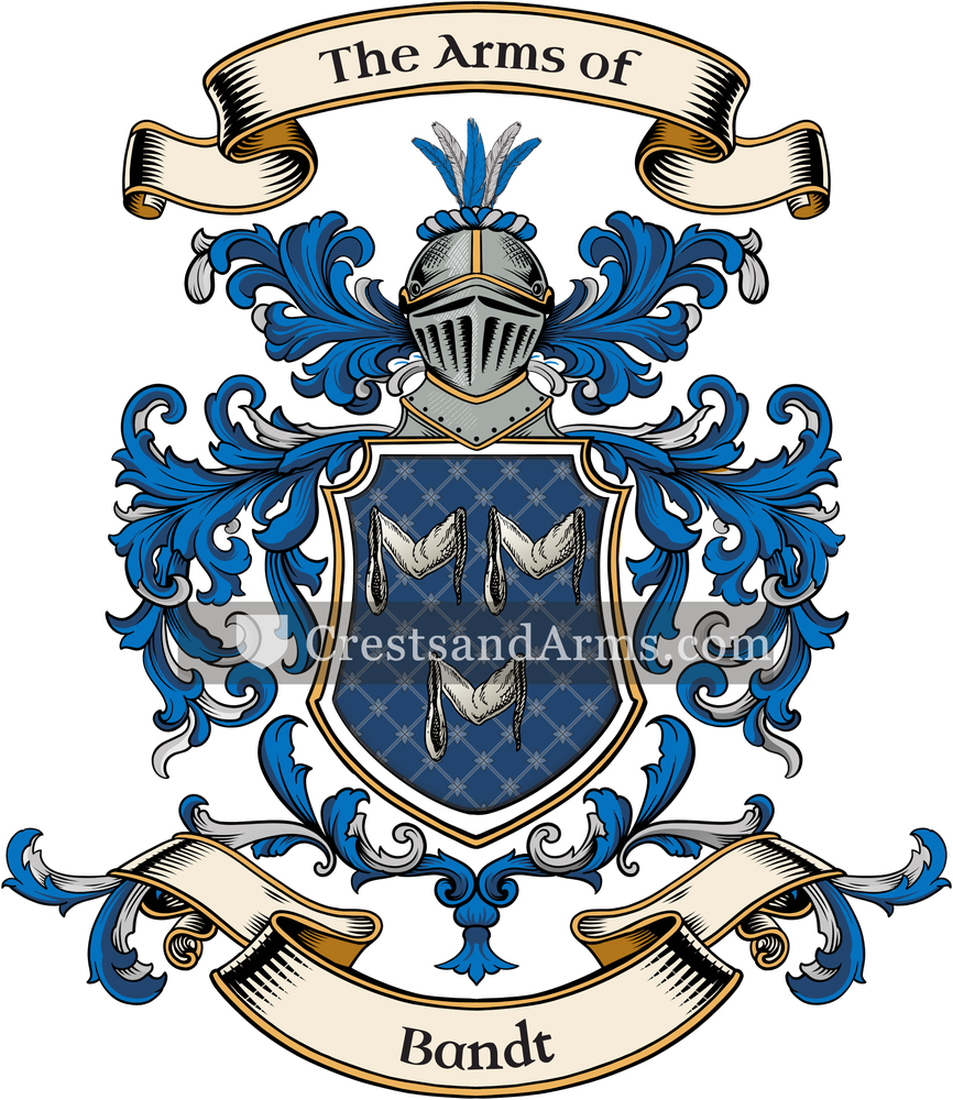 The Bandt coat of arms, drawn from the recorded blazon
