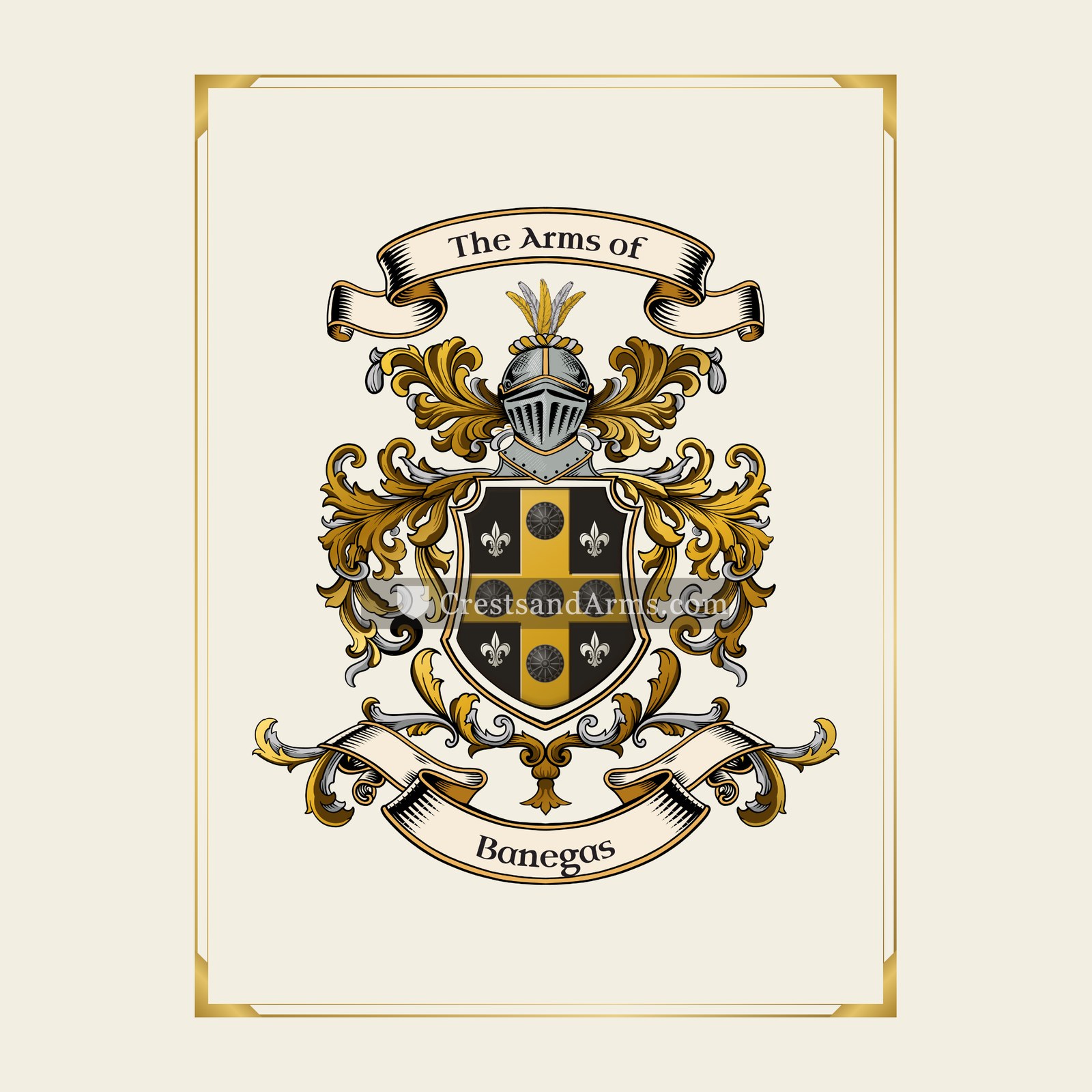 With gold border