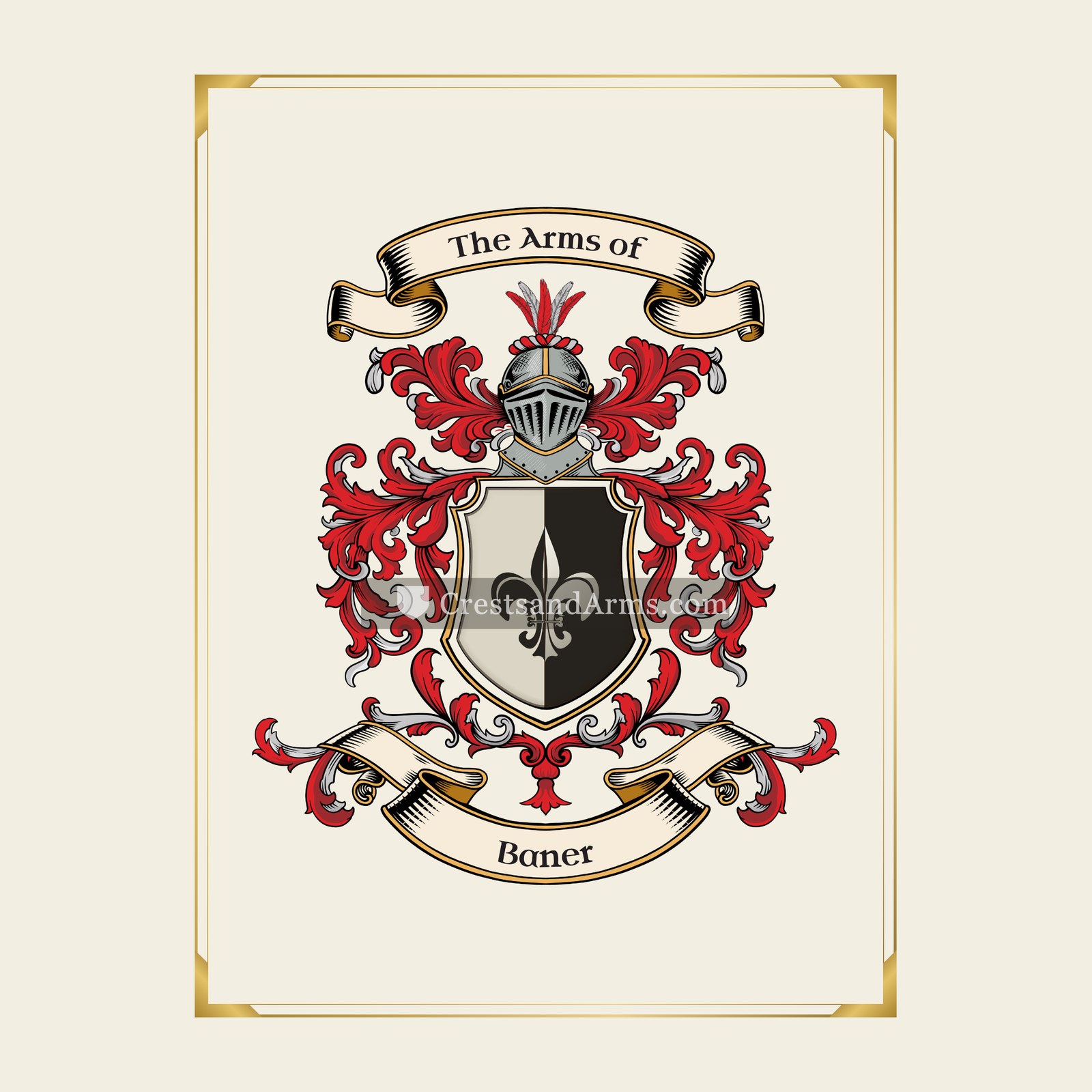 With gold border
