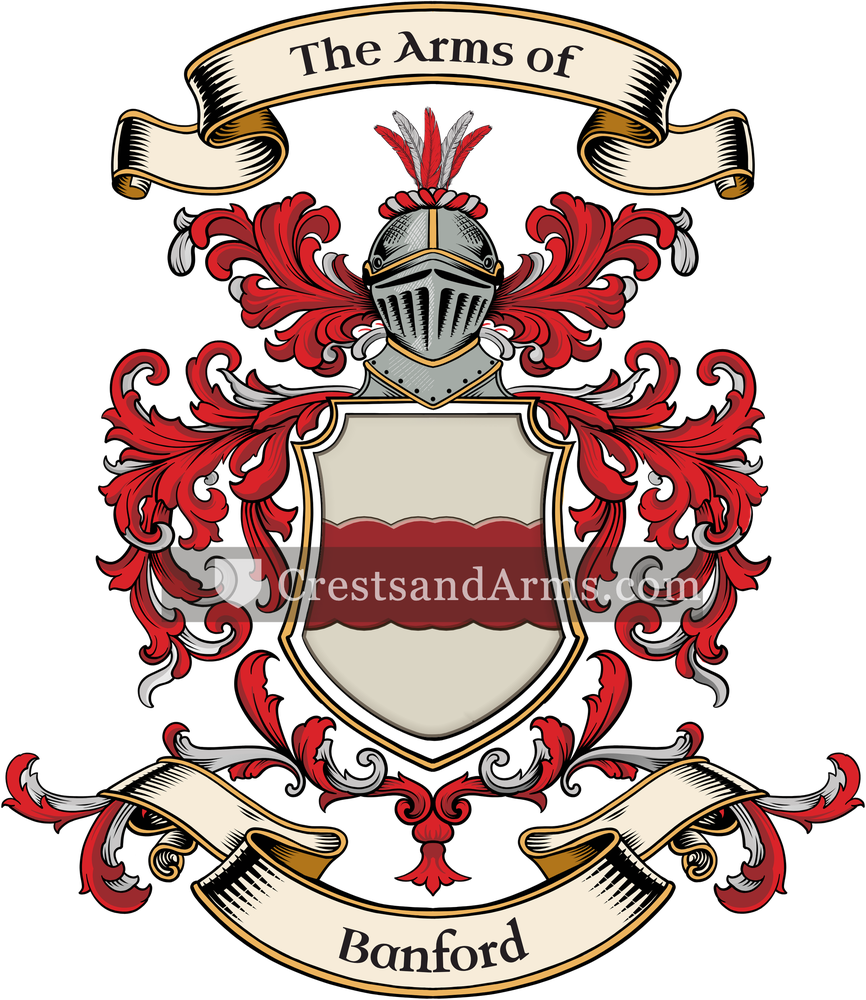 The Banford coat of arms, drawn from the recorded blazon