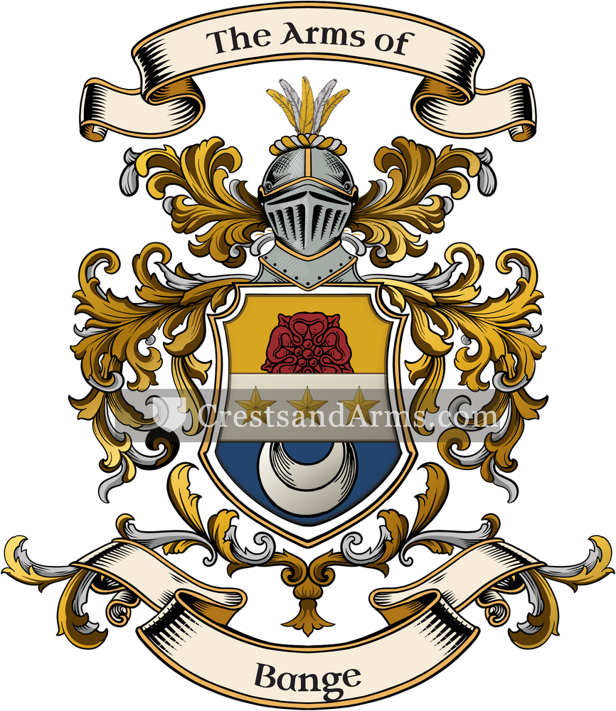 The Bange coat of arms, drawn from the recorded blazon