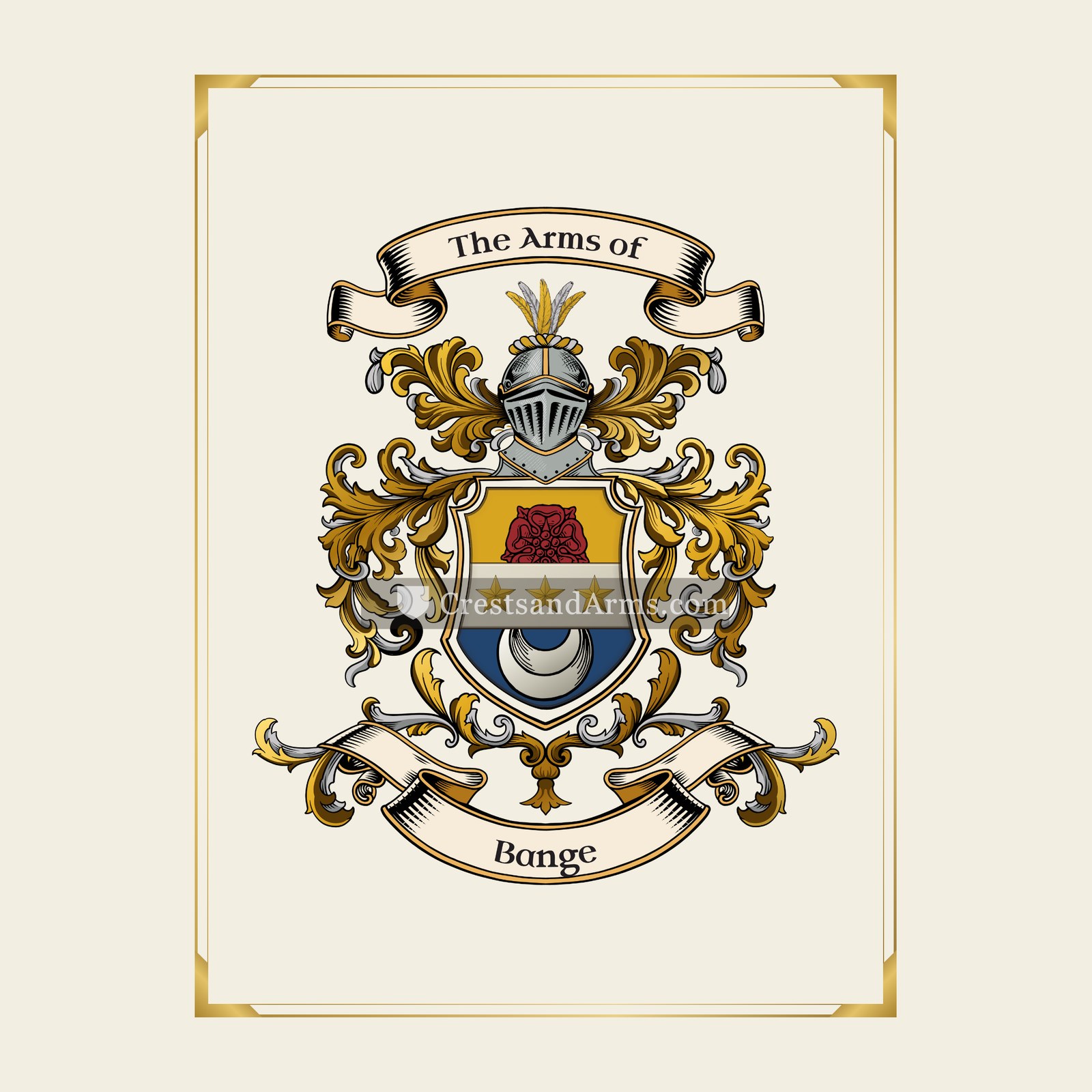 With gold border