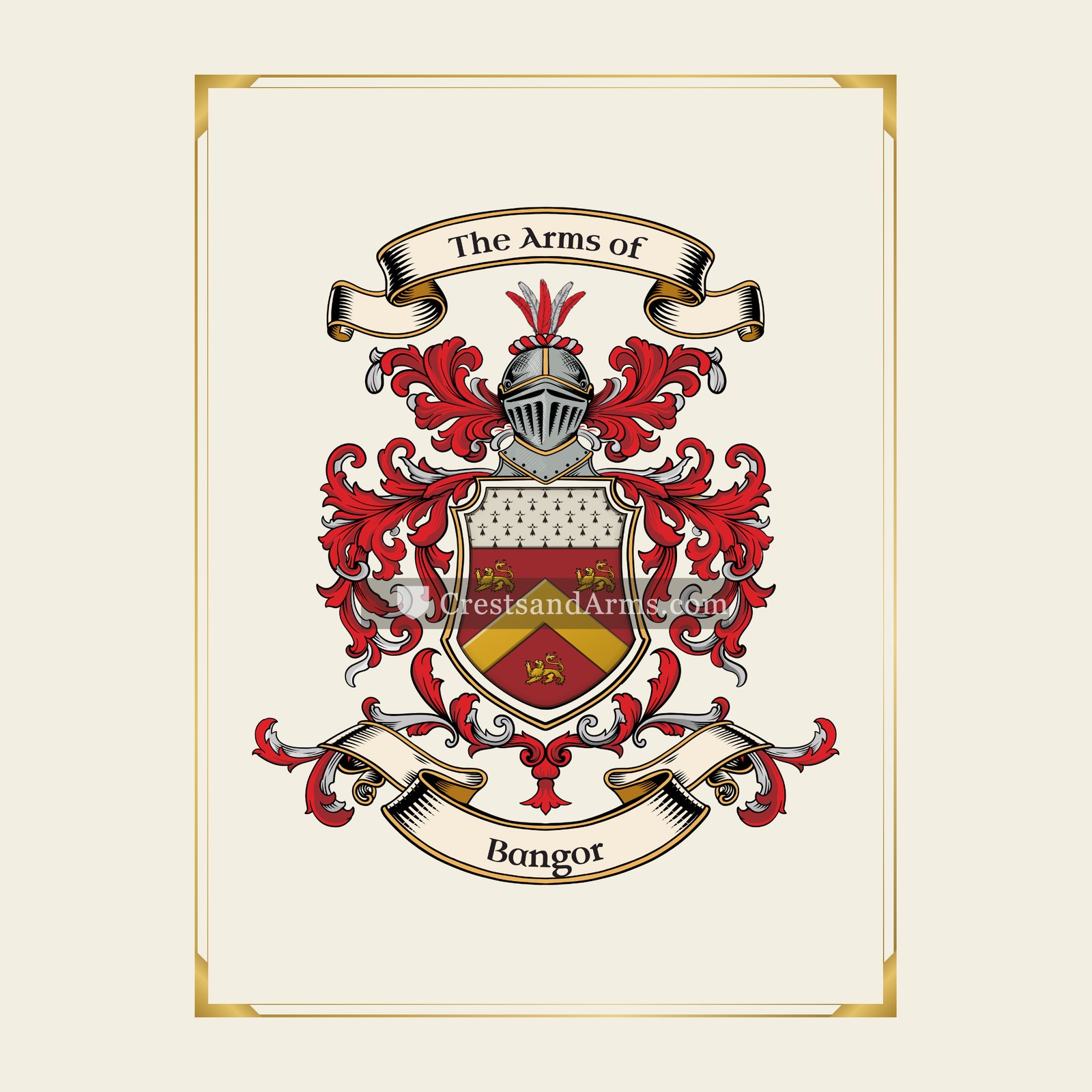With gold border