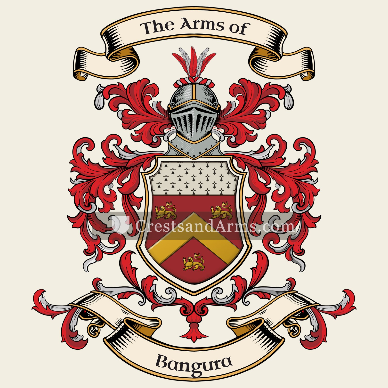 The Bangura coat of arms, drawn from the recorded blazon