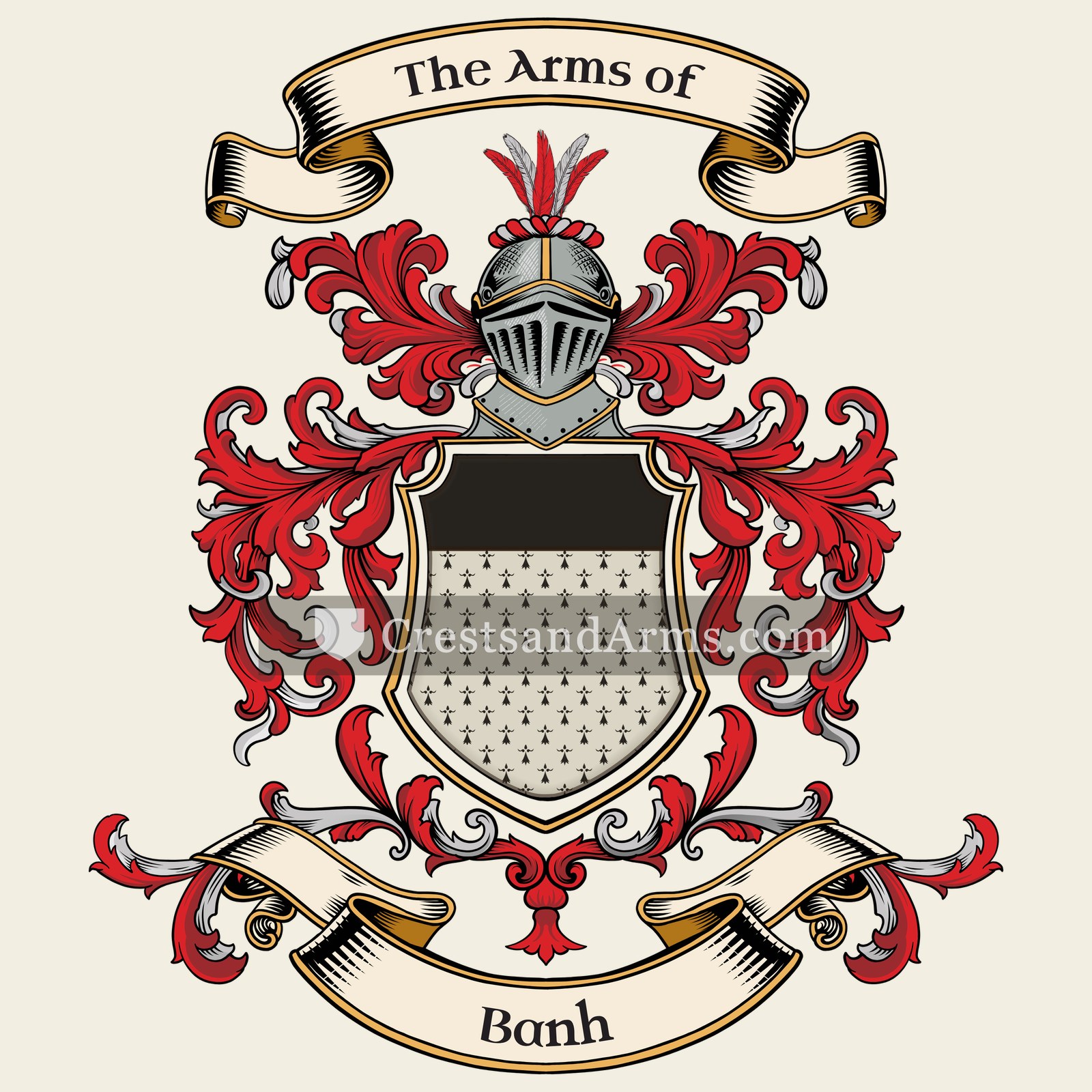 The Banh coat of arms, drawn from the recorded blazon