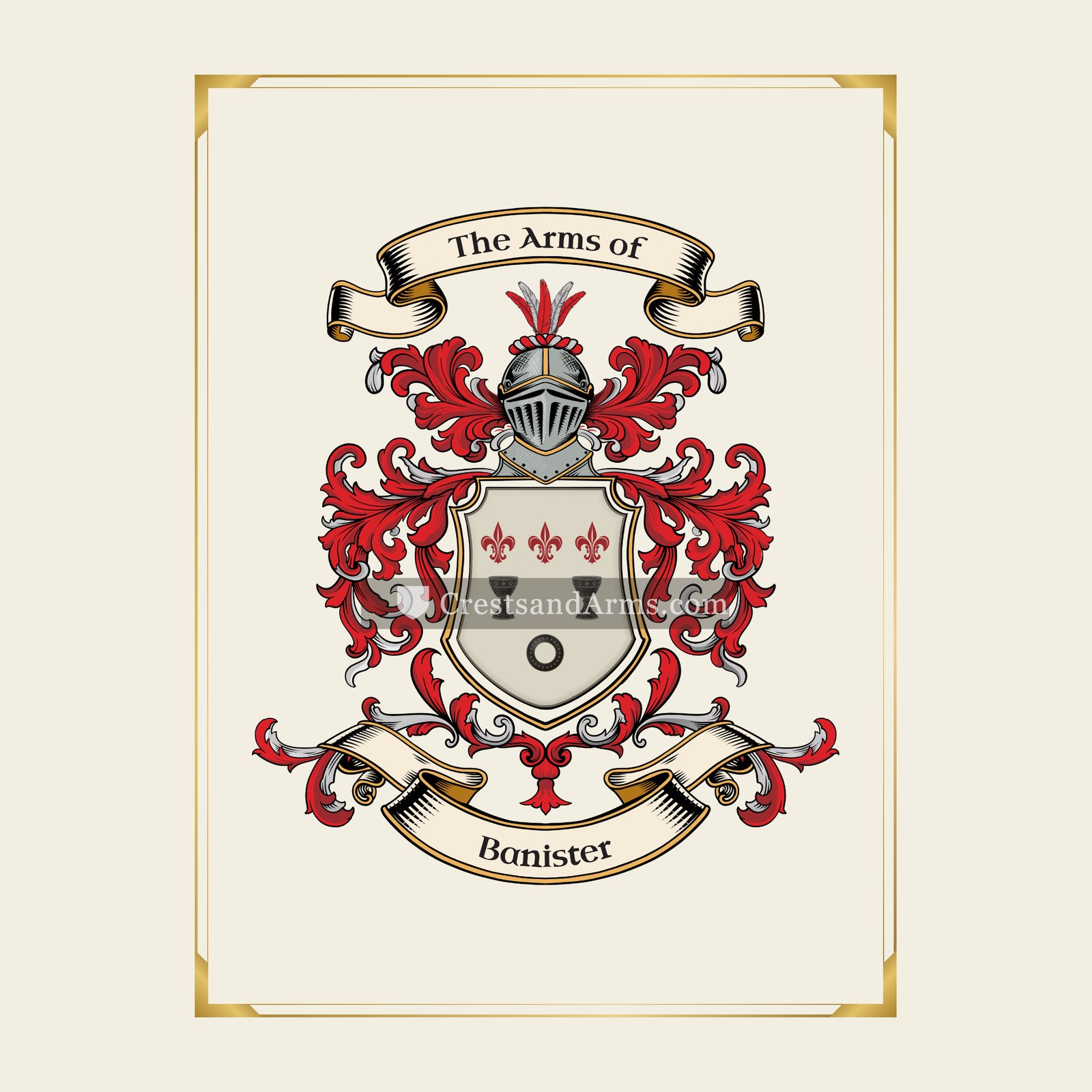 With gold border
