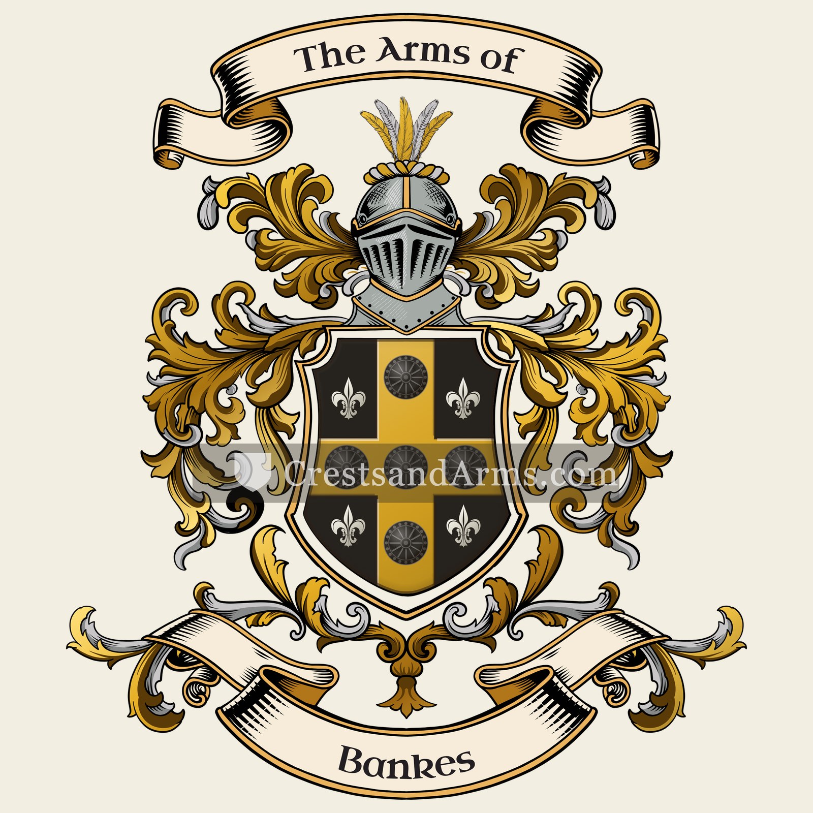 The Bankes coat of arms, drawn from the recorded blazon