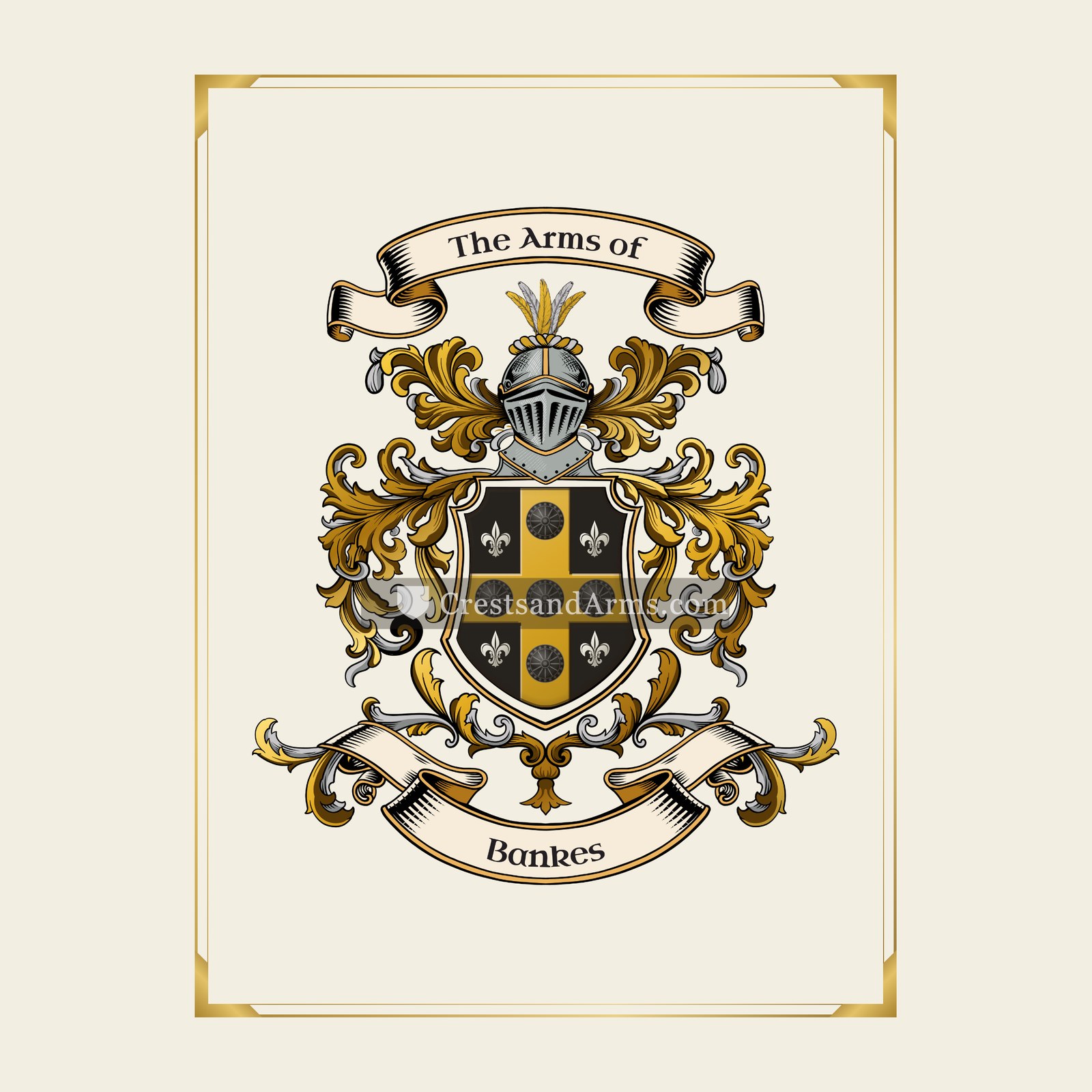 With gold border