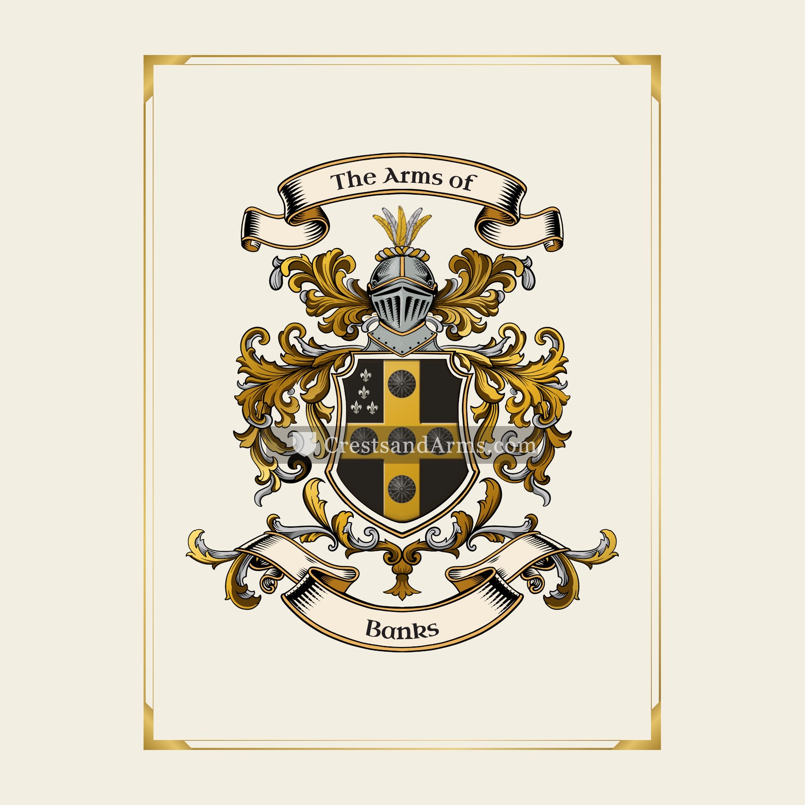 With gold border