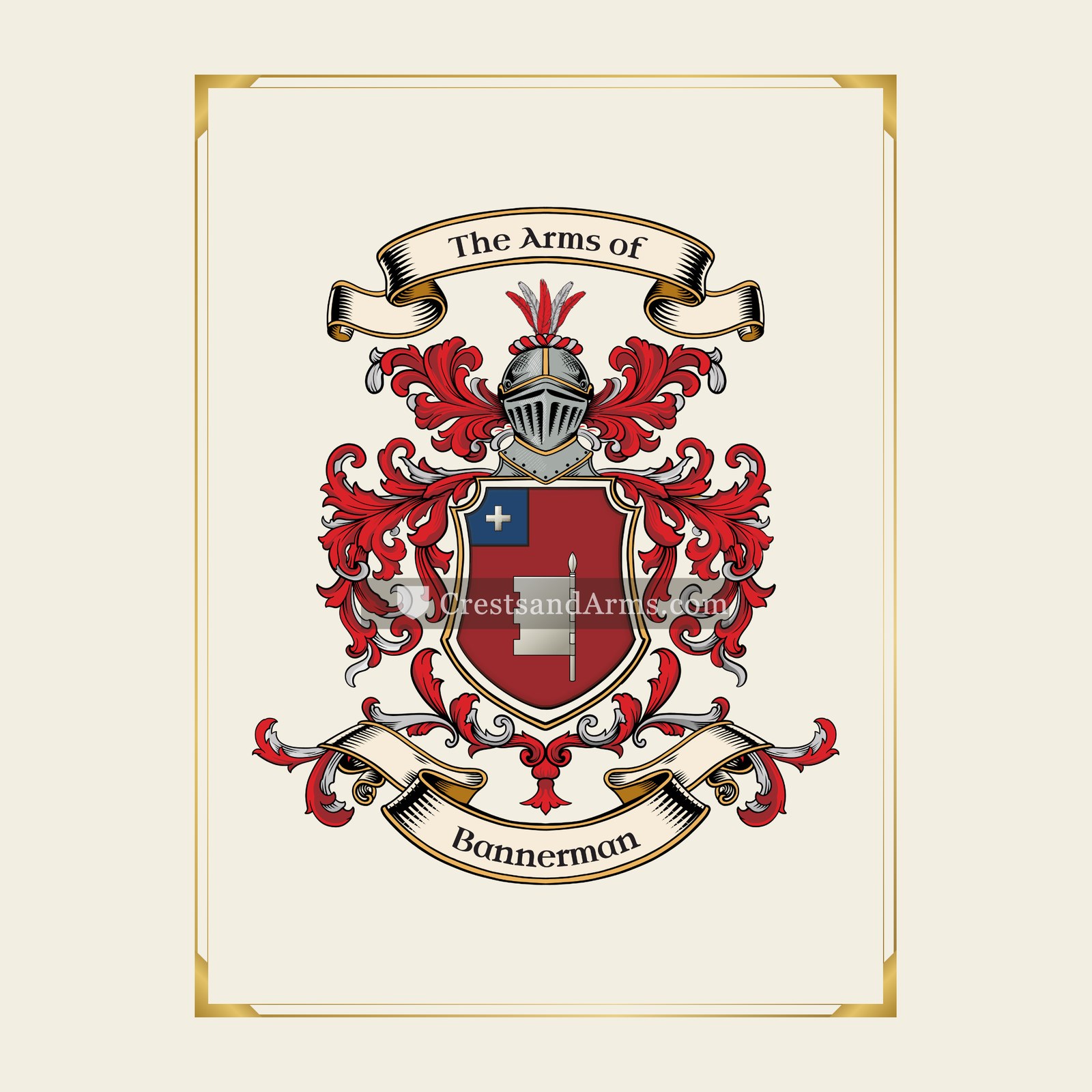 With gold border