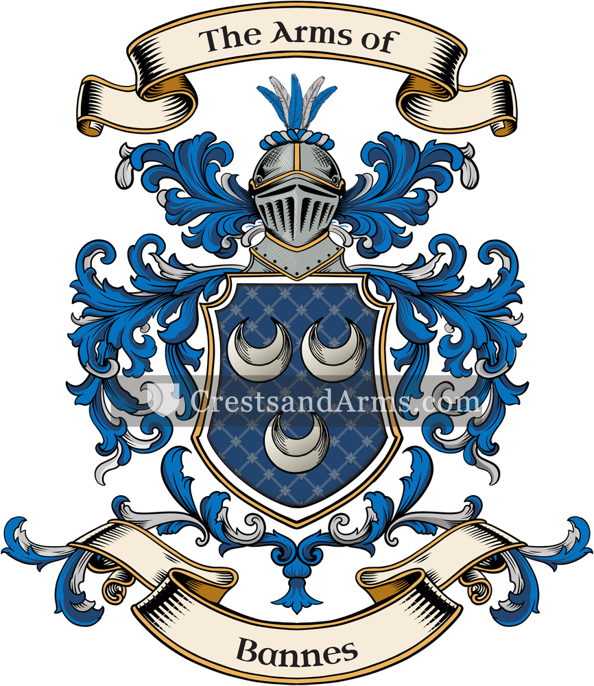 The Bannes coat of arms, drawn from the recorded blazon
