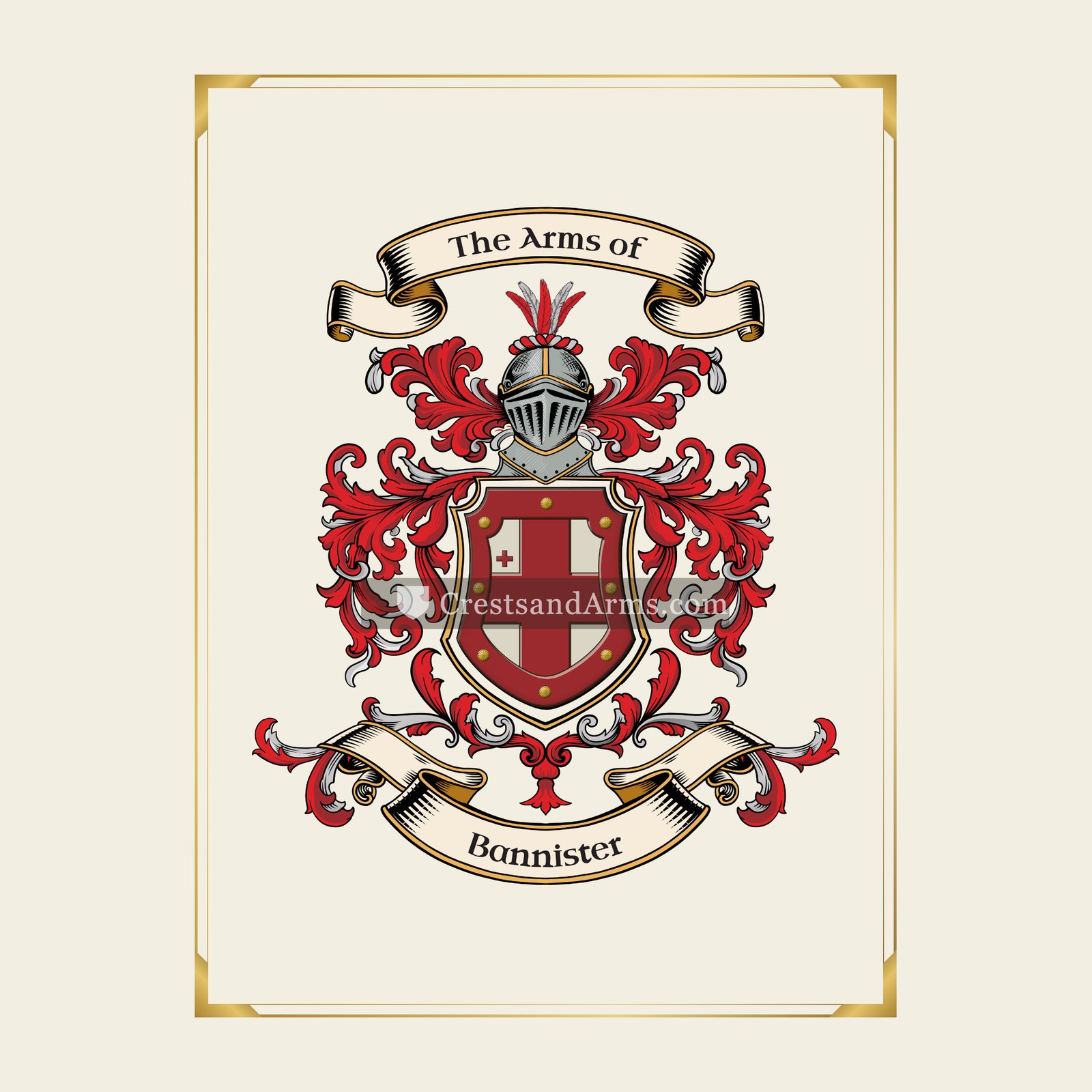 With gold border