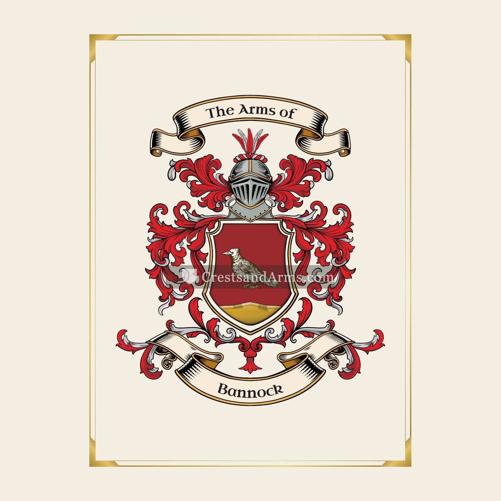 With gold border