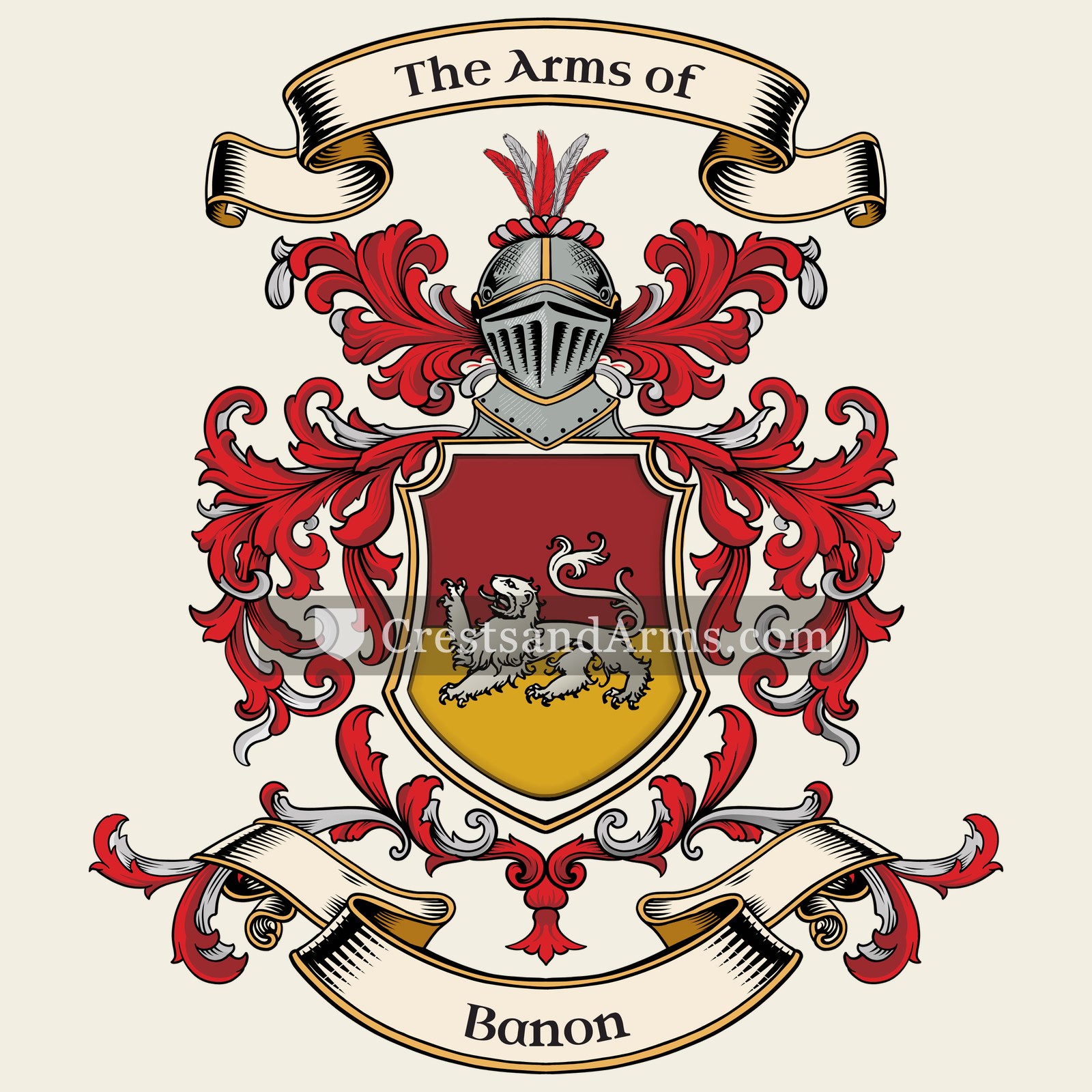 The Banon coat of arms, drawn from the recorded blazon