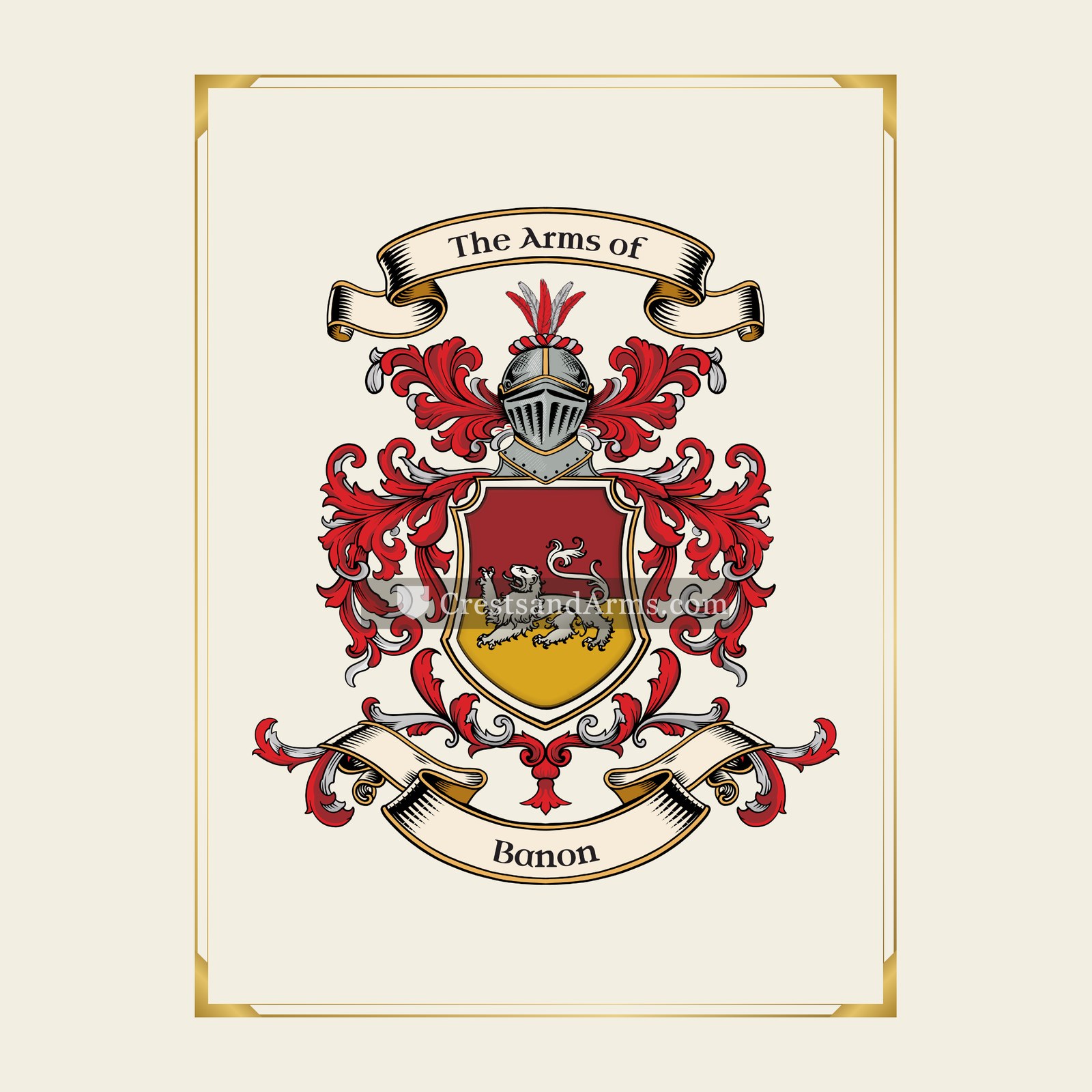 With gold border