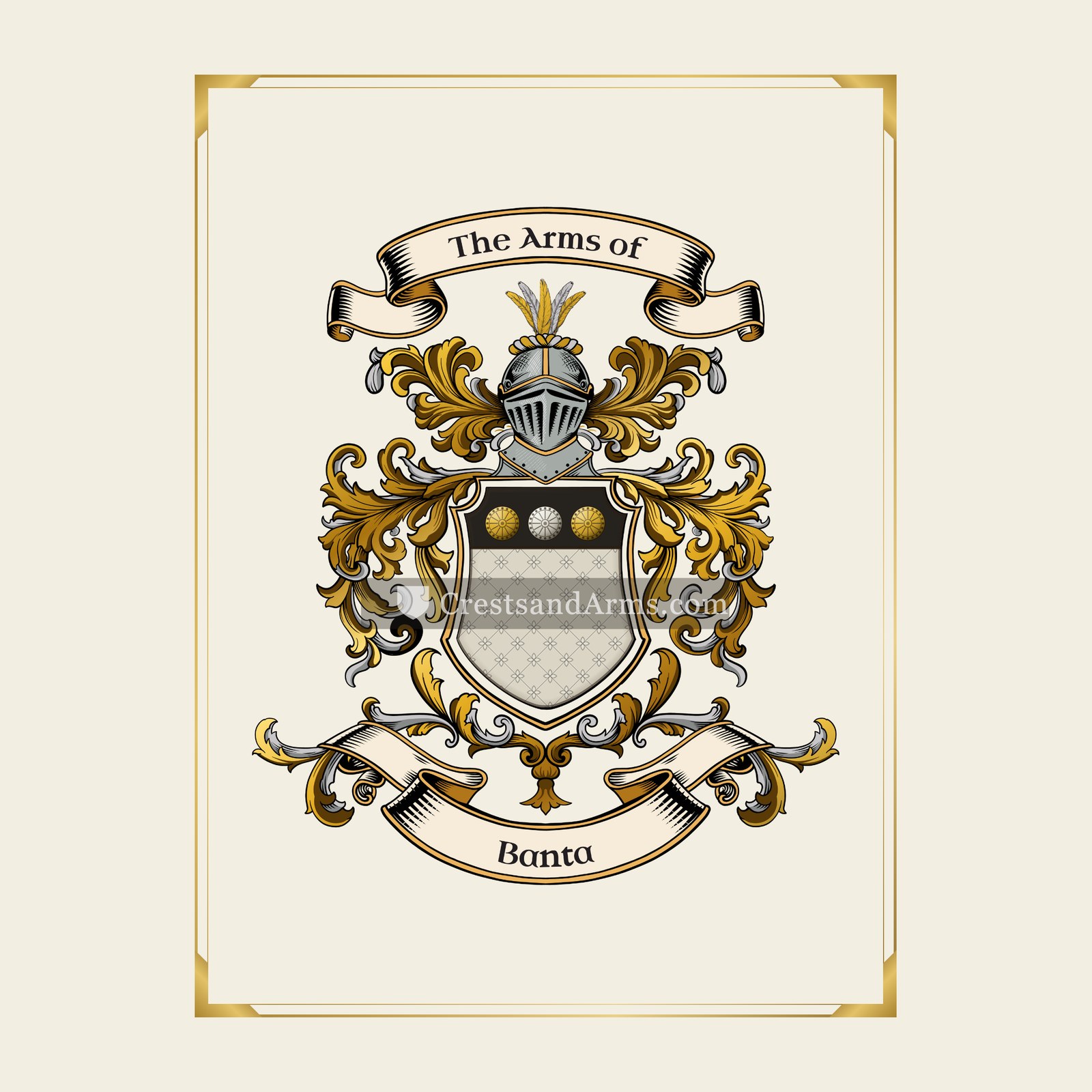 With gold border