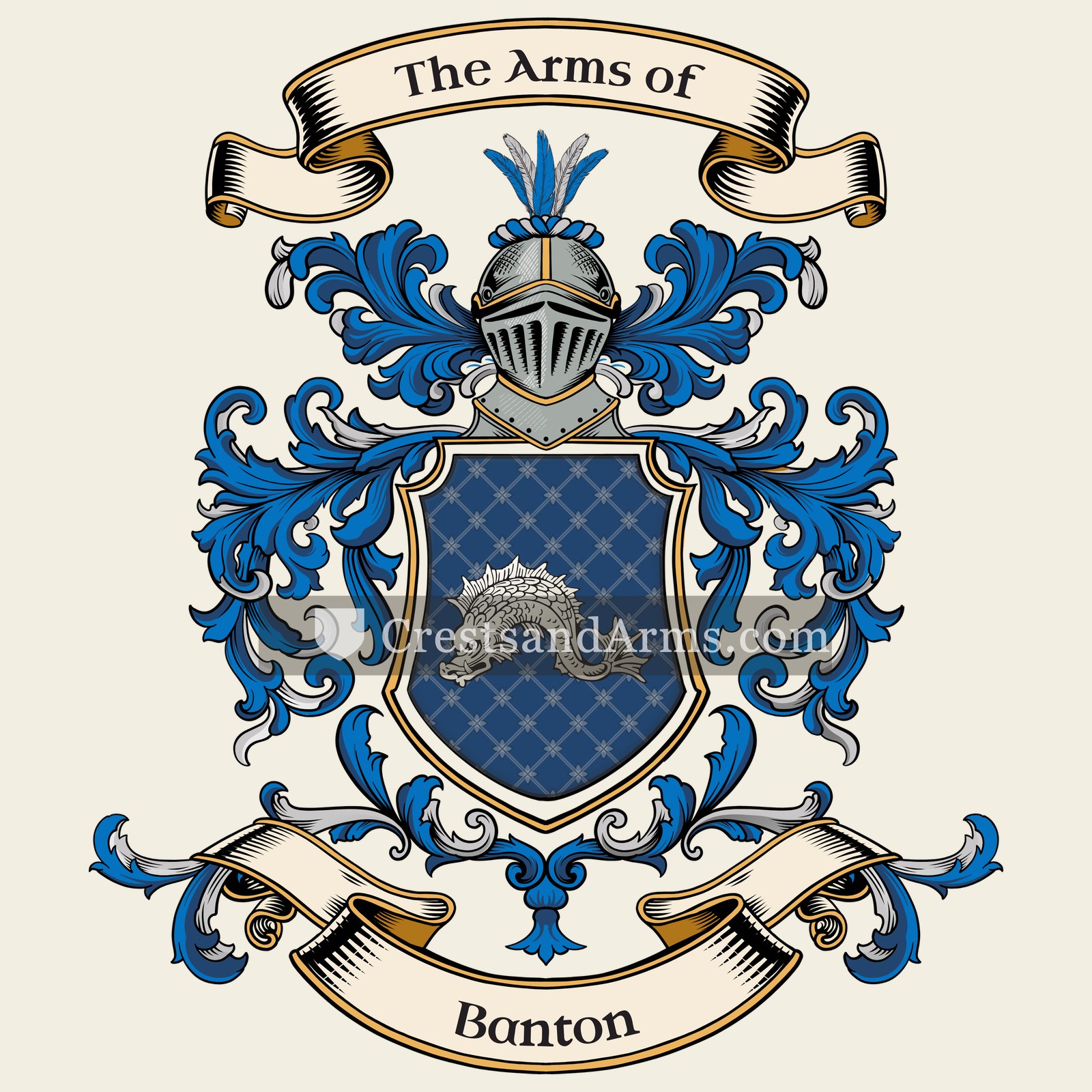 The Banton coat of arms, drawn from the recorded blazon