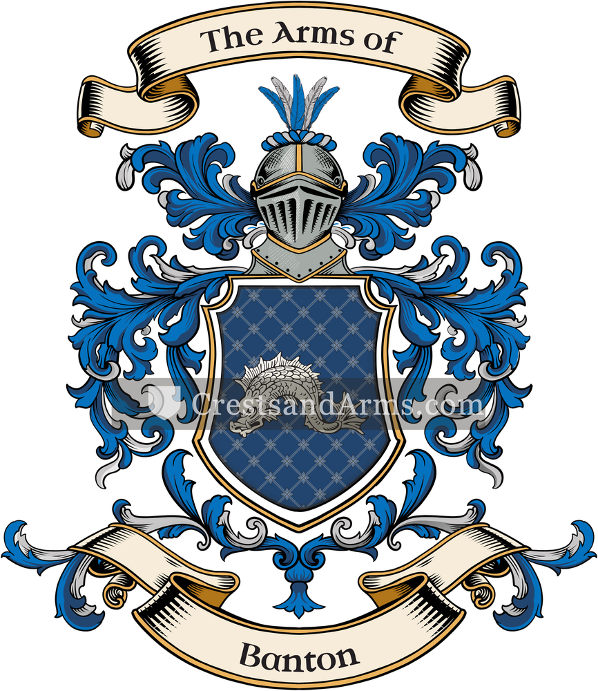 The Banton coat of arms, drawn from the recorded blazon