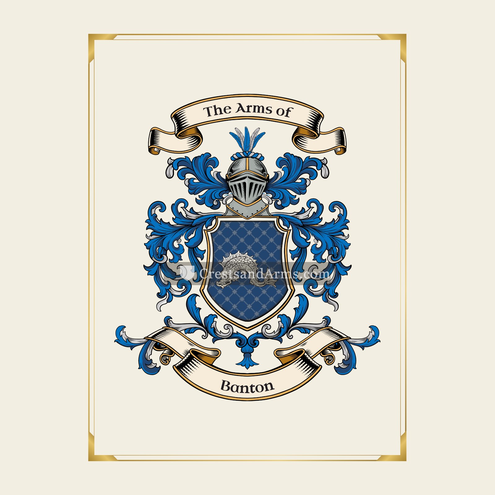 With gold border
