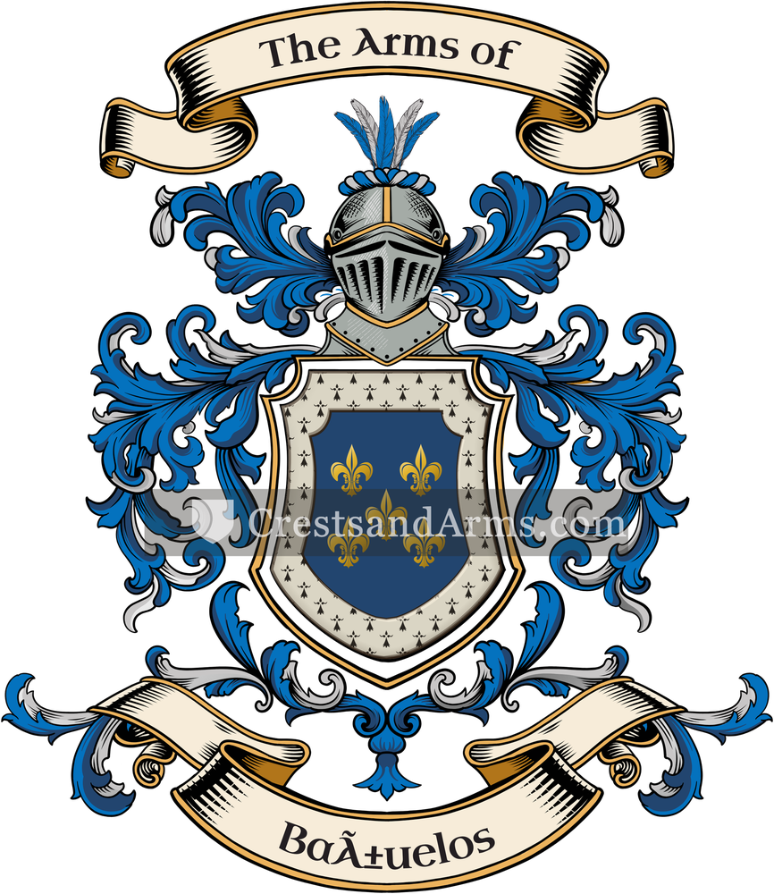 The Bañuelos coat of arms, drawn from the recorded blazon
