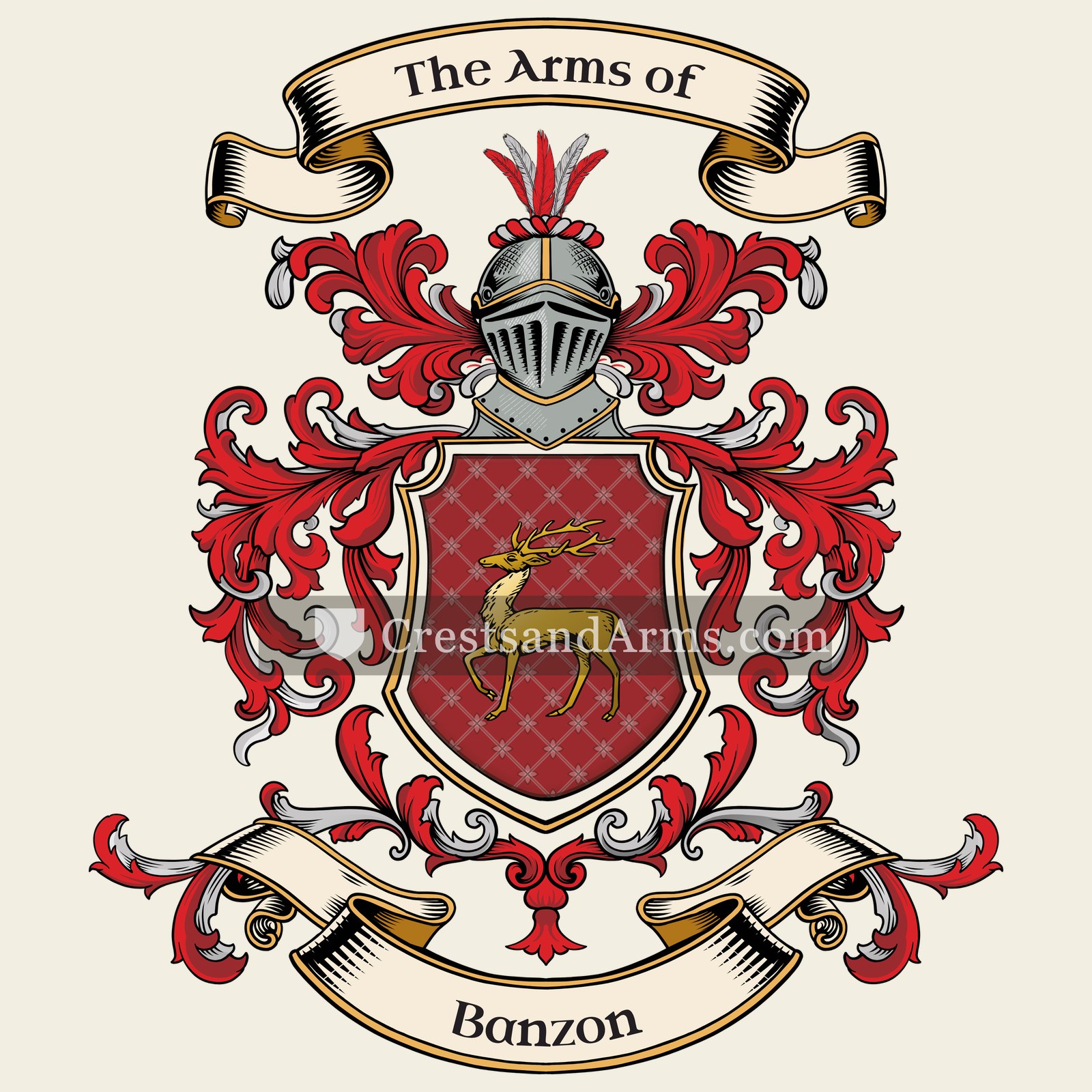 The Banzon coat of arms, drawn from the recorded blazon