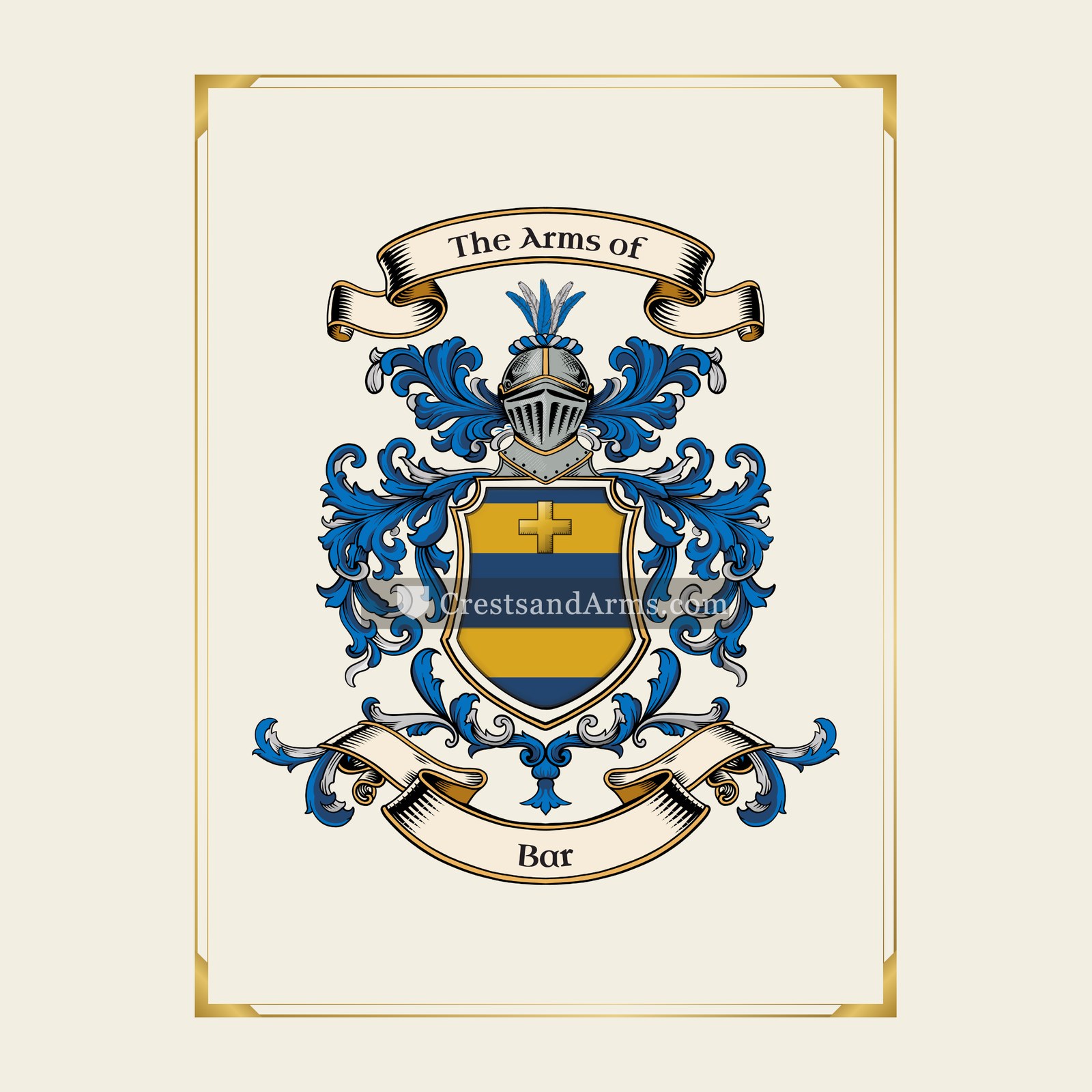 With gold border