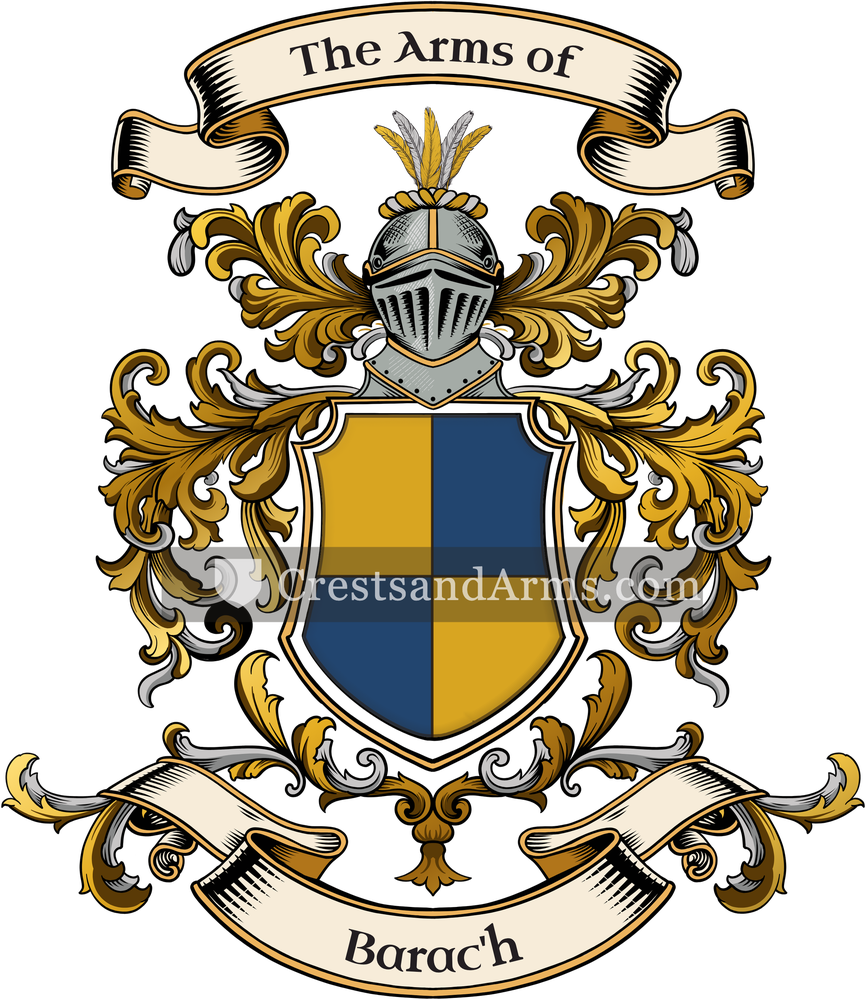 The Barac'h coat of arms, drawn from the recorded blazon