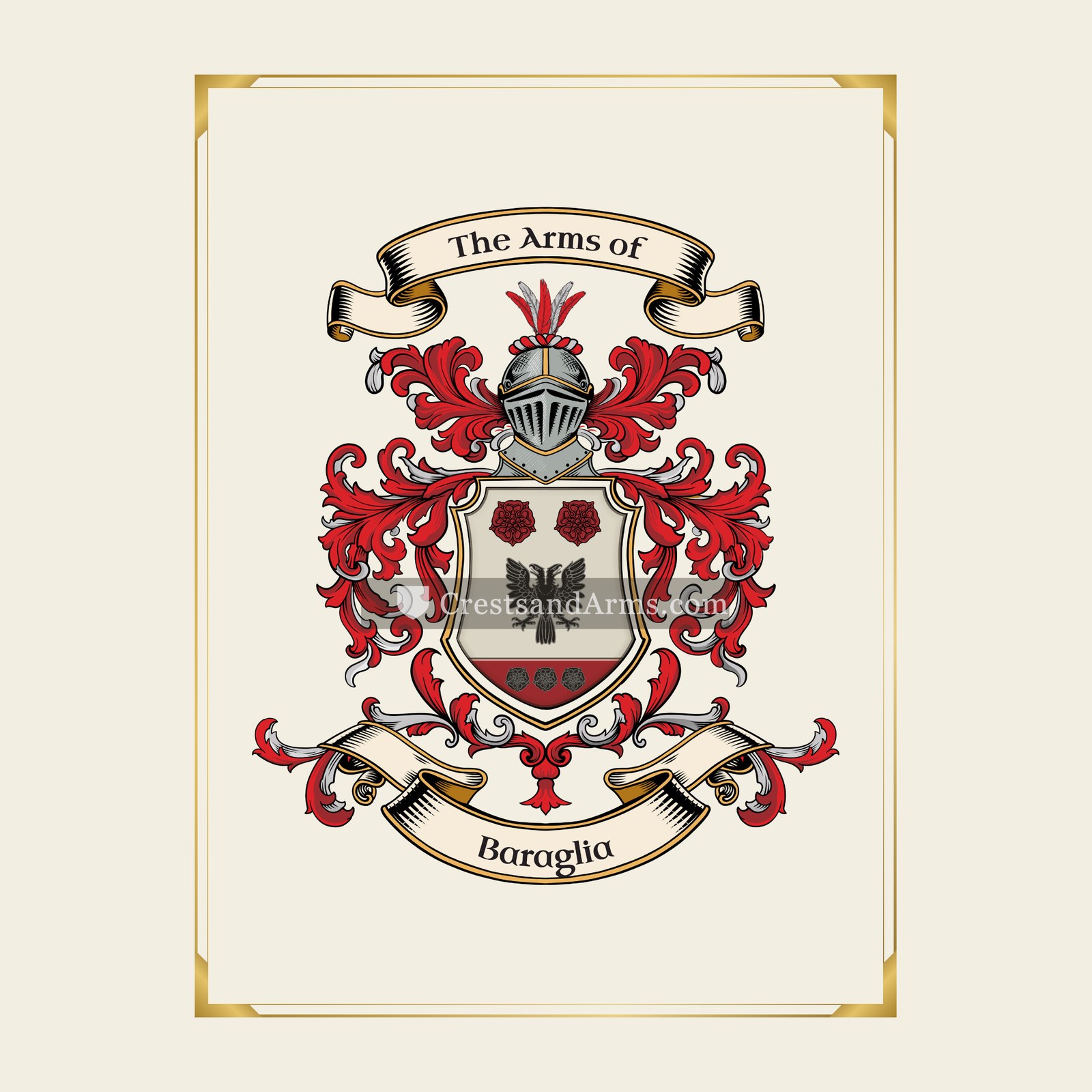 With gold border