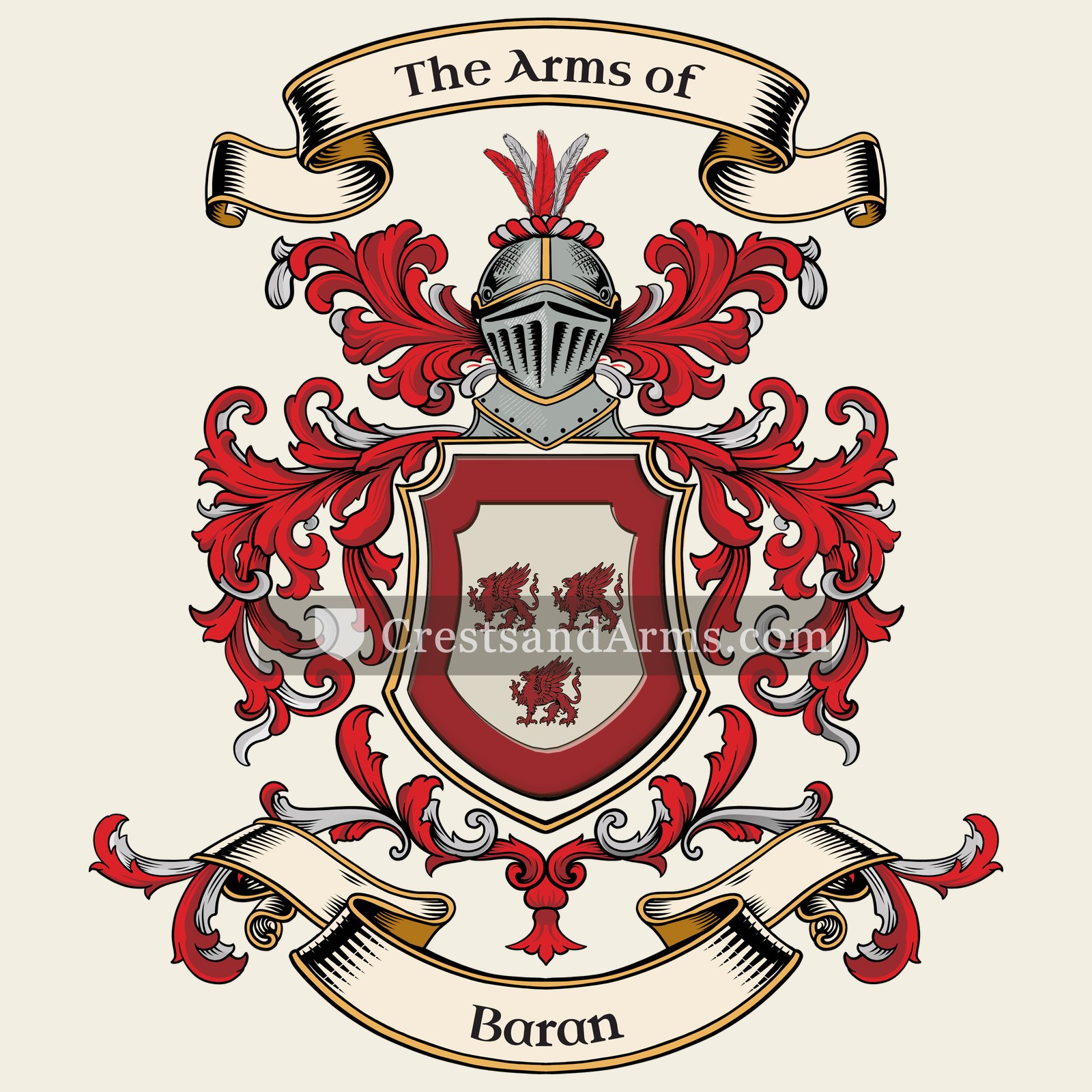 The Baran coat of arms, drawn from the recorded blazon