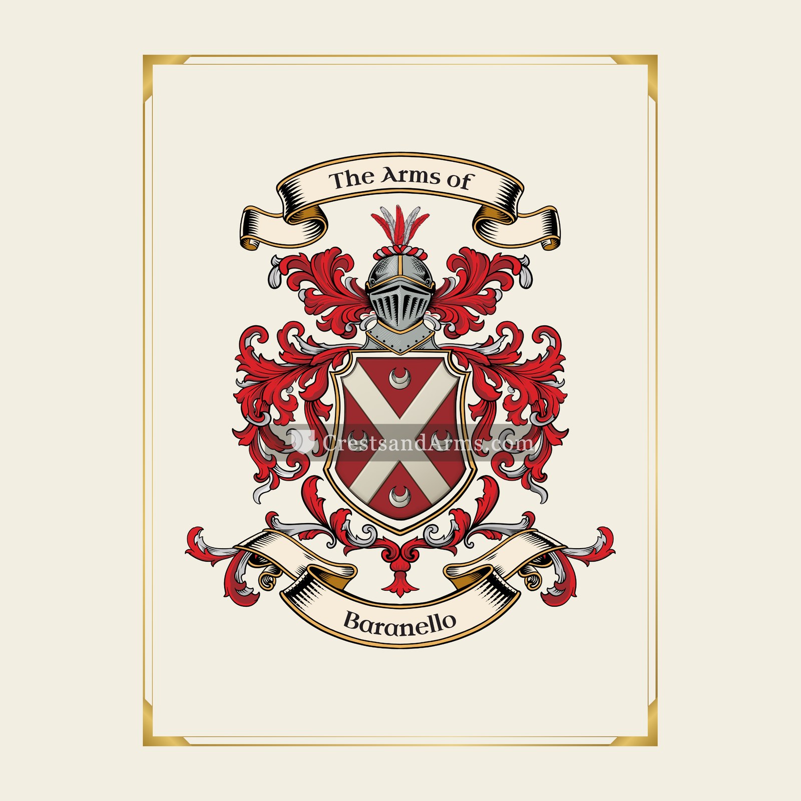 With gold border