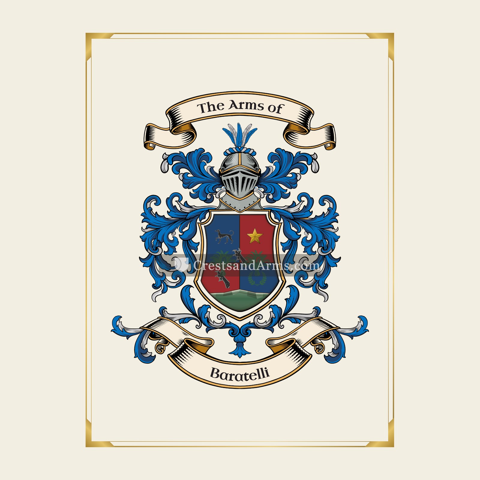 With gold border