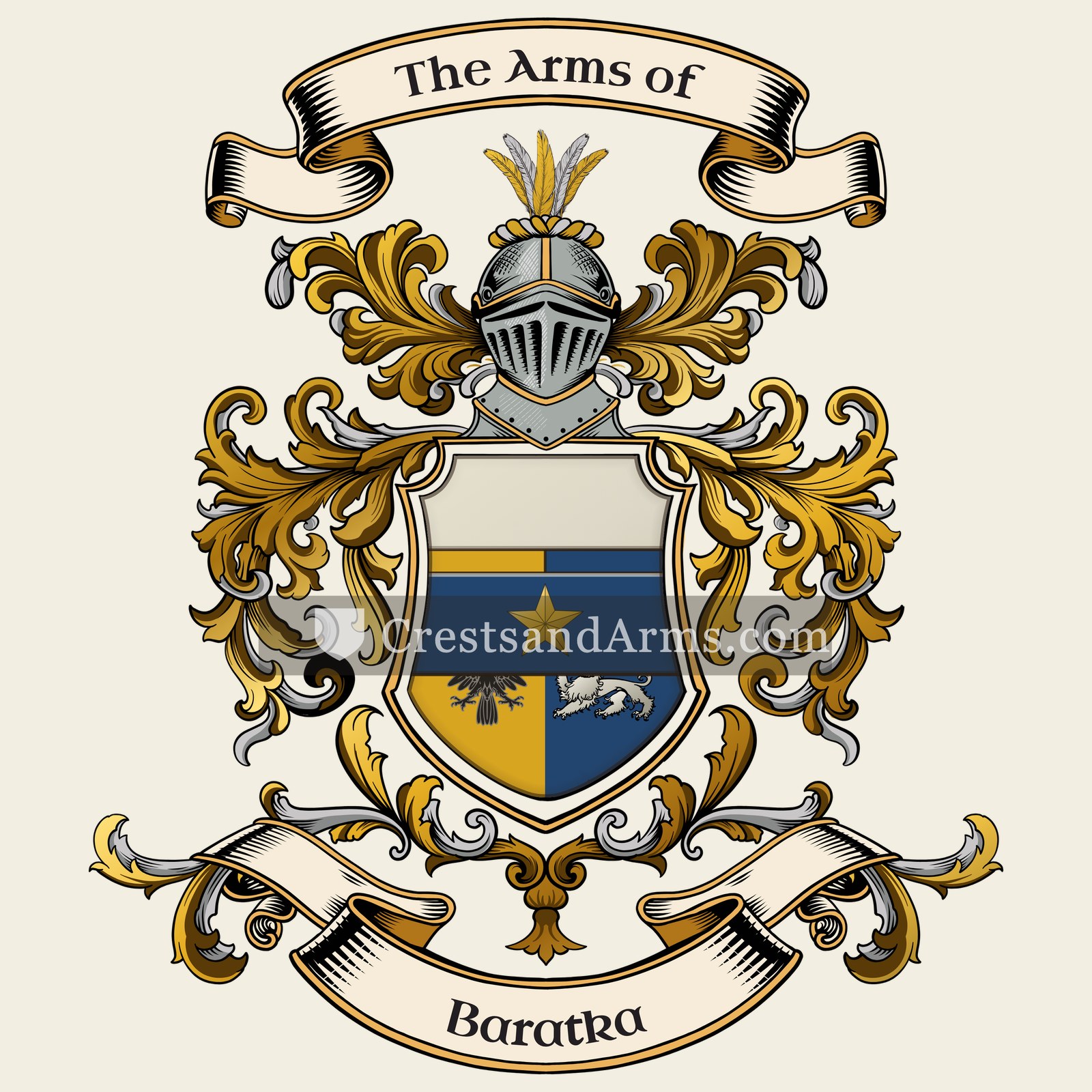 The Baratka coat of arms, drawn from the recorded blazon